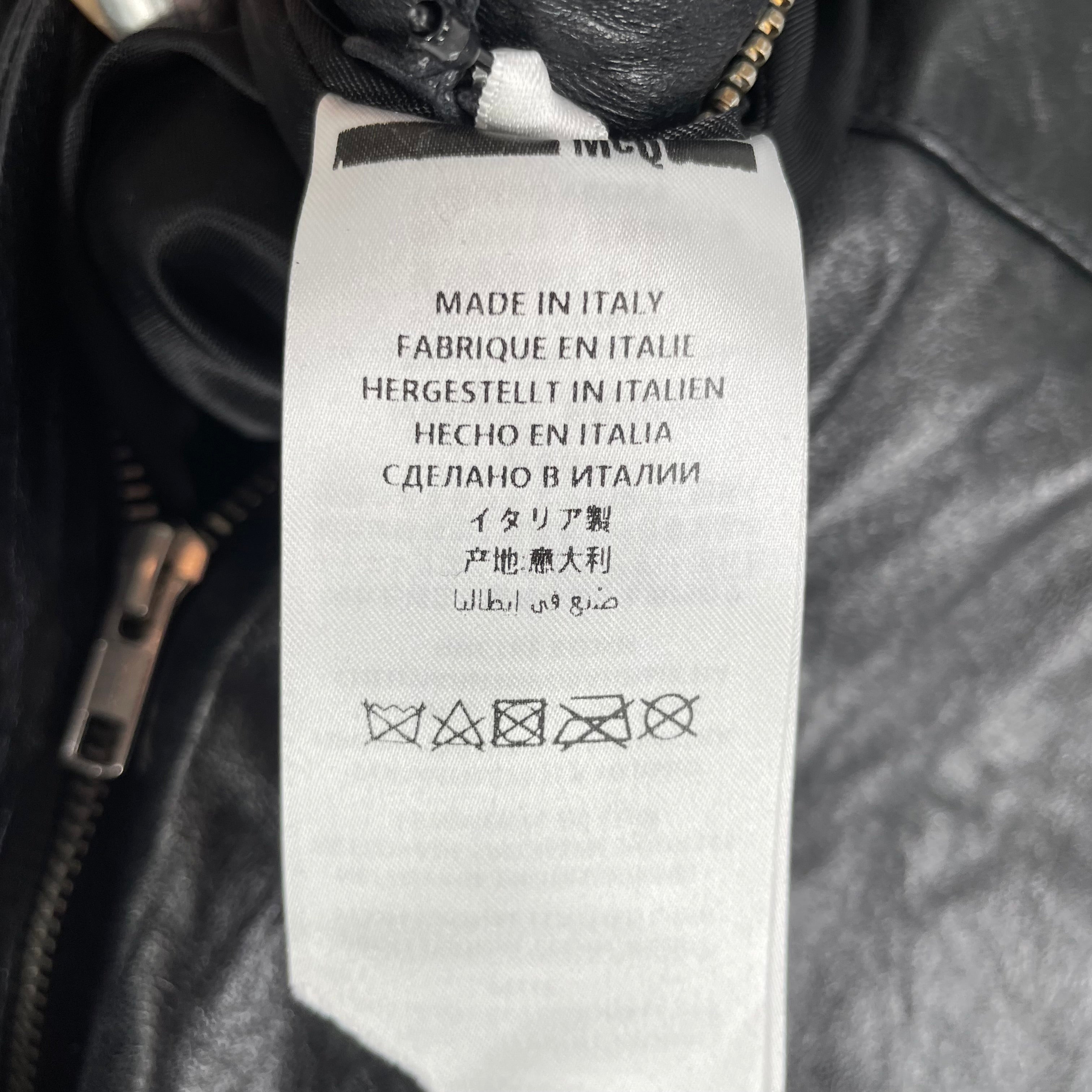 McQ Alexander McQueen/Jumpsuits/Leather/BLK/leather middle zipper view 4