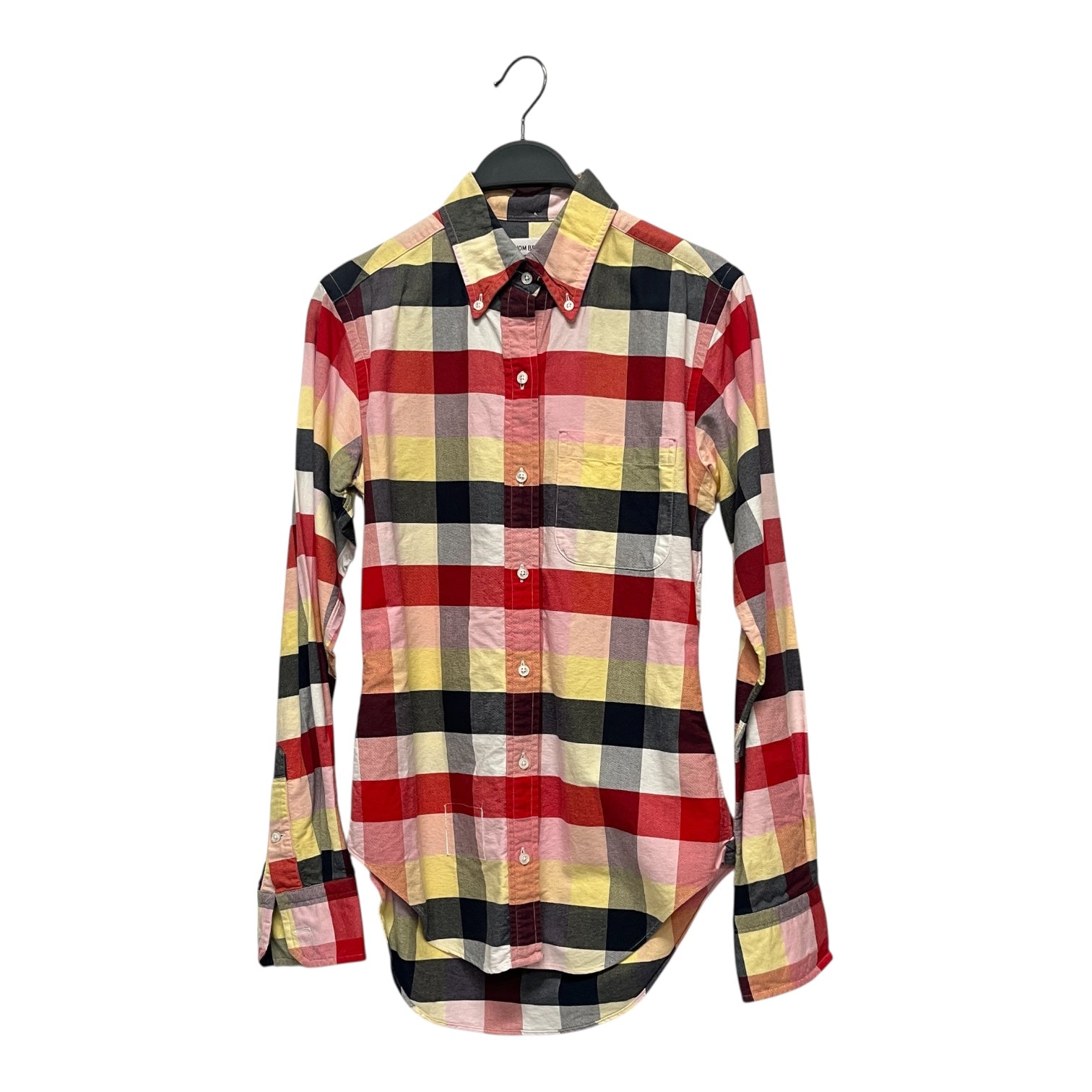 THOM BROWNE. NEW YORK/LS Shirt/1/Cotton/RED/Plaid/YEL view 1
