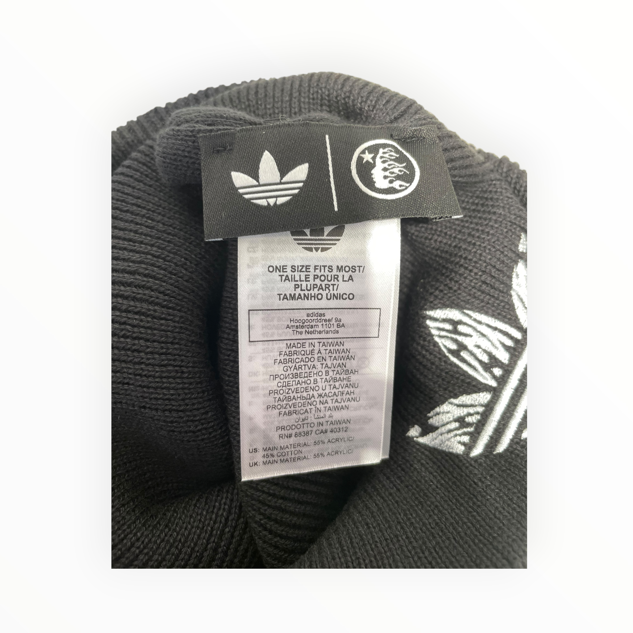 adidas/Classic Hat/Acrylic/BLK/M's/HELLSTAR WHITE FLAME DESIGN view 3