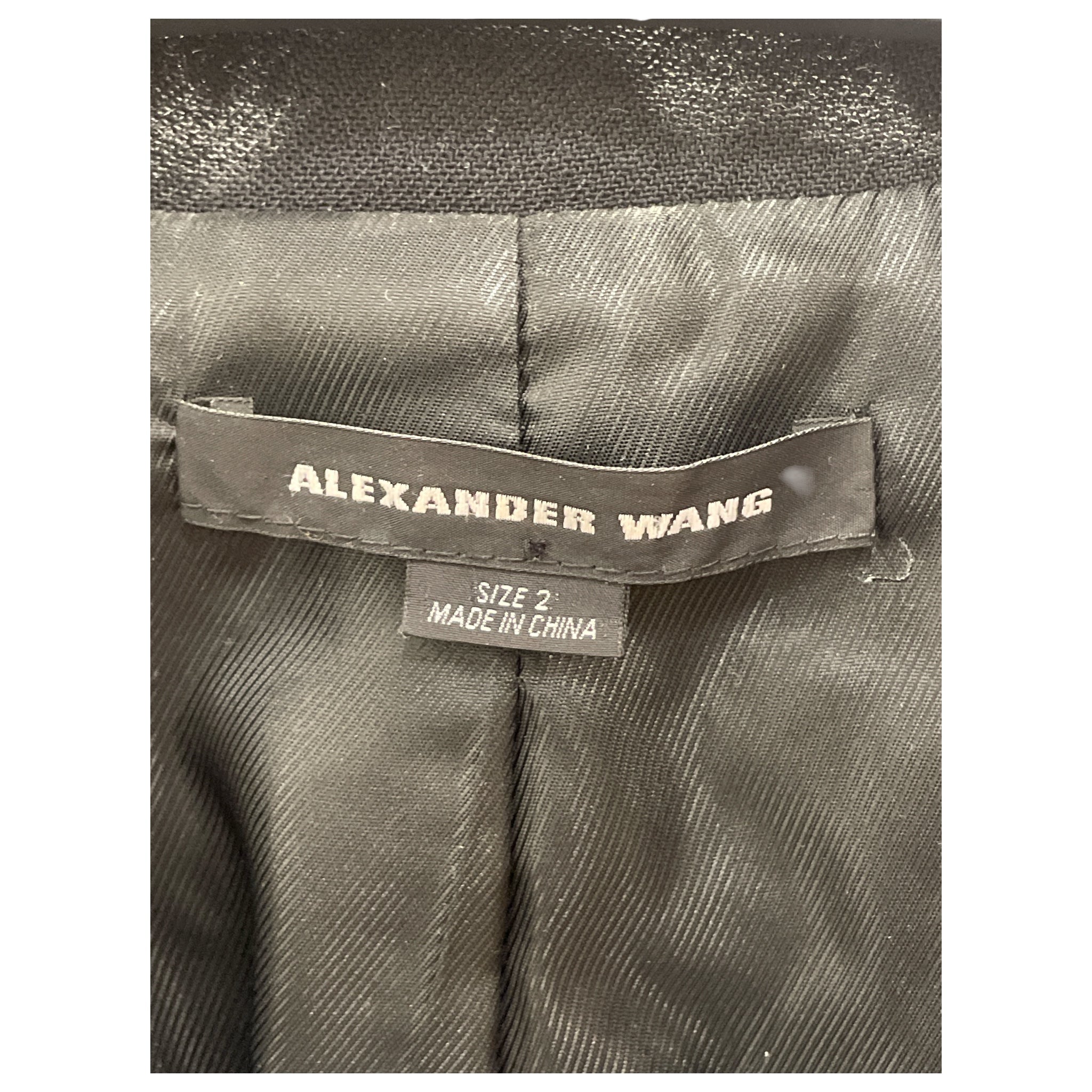 Alexander Wang/Tailored Jkt/2/Wool/BLK/Cropped Wool Blazer view 3