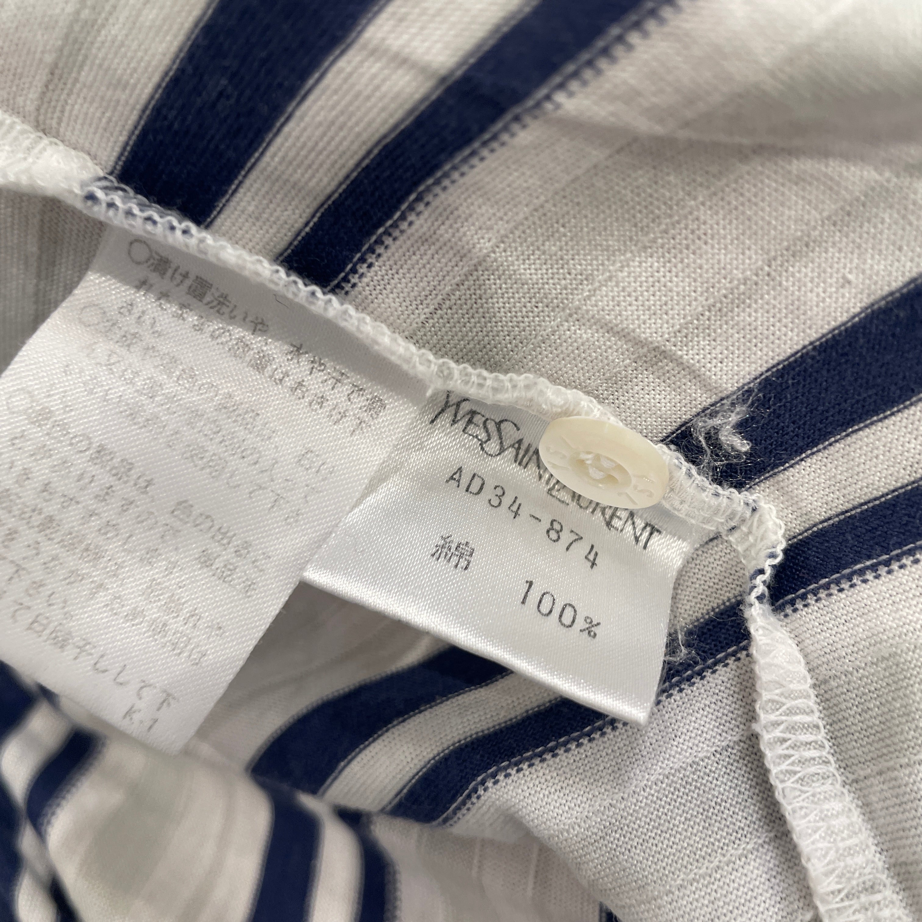 YVES SAINT LAURENT/T-Shirt/L/Cotton/BLU/Stripe/BLUEANDWHITESTRIPES view 4