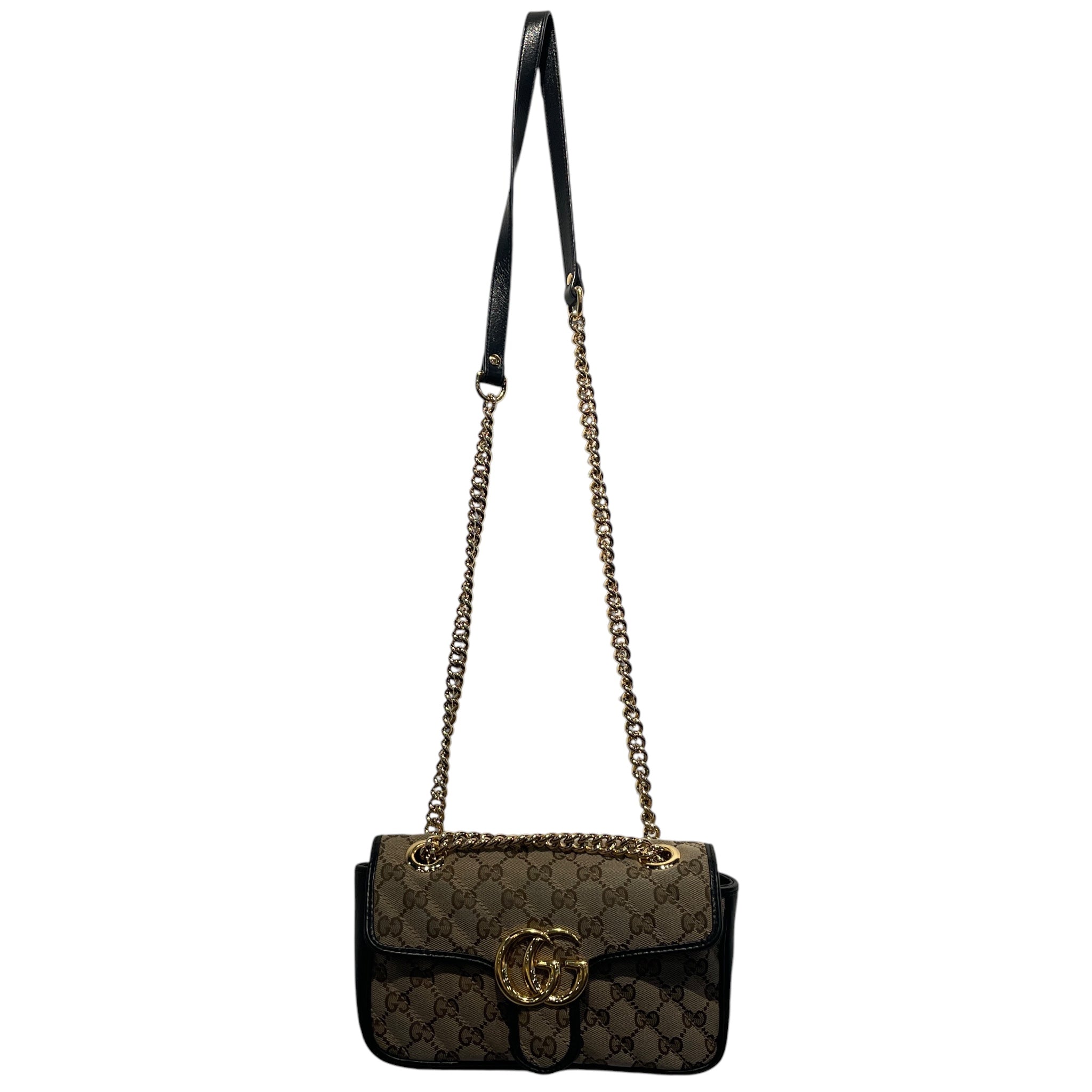 GUCCI/Hand Bag/Monogram/Leather/BEG/marmont diagonal view 1