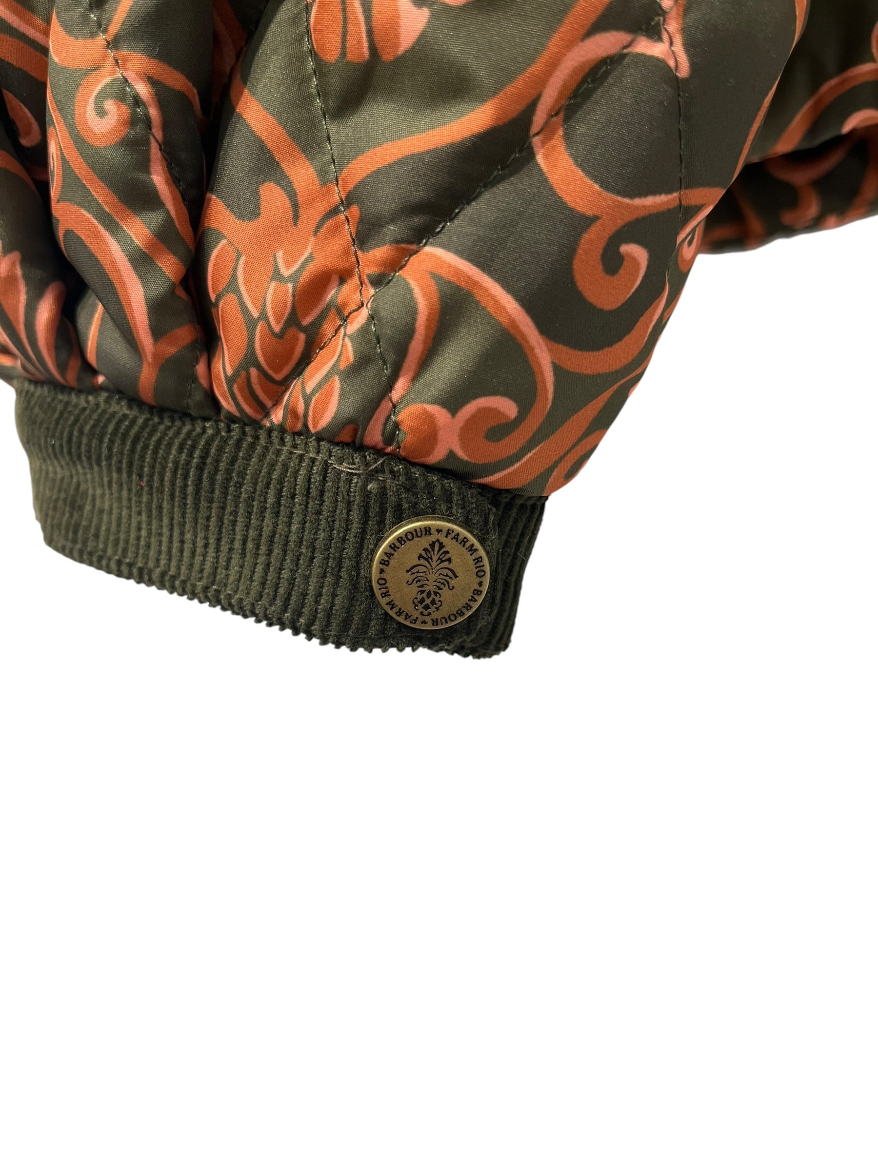 FARM Rio/Barbour/Jacket/S/Floral Pattern/Nylon/GRN/FLORAL QUILTED CROPPED JTK view 6