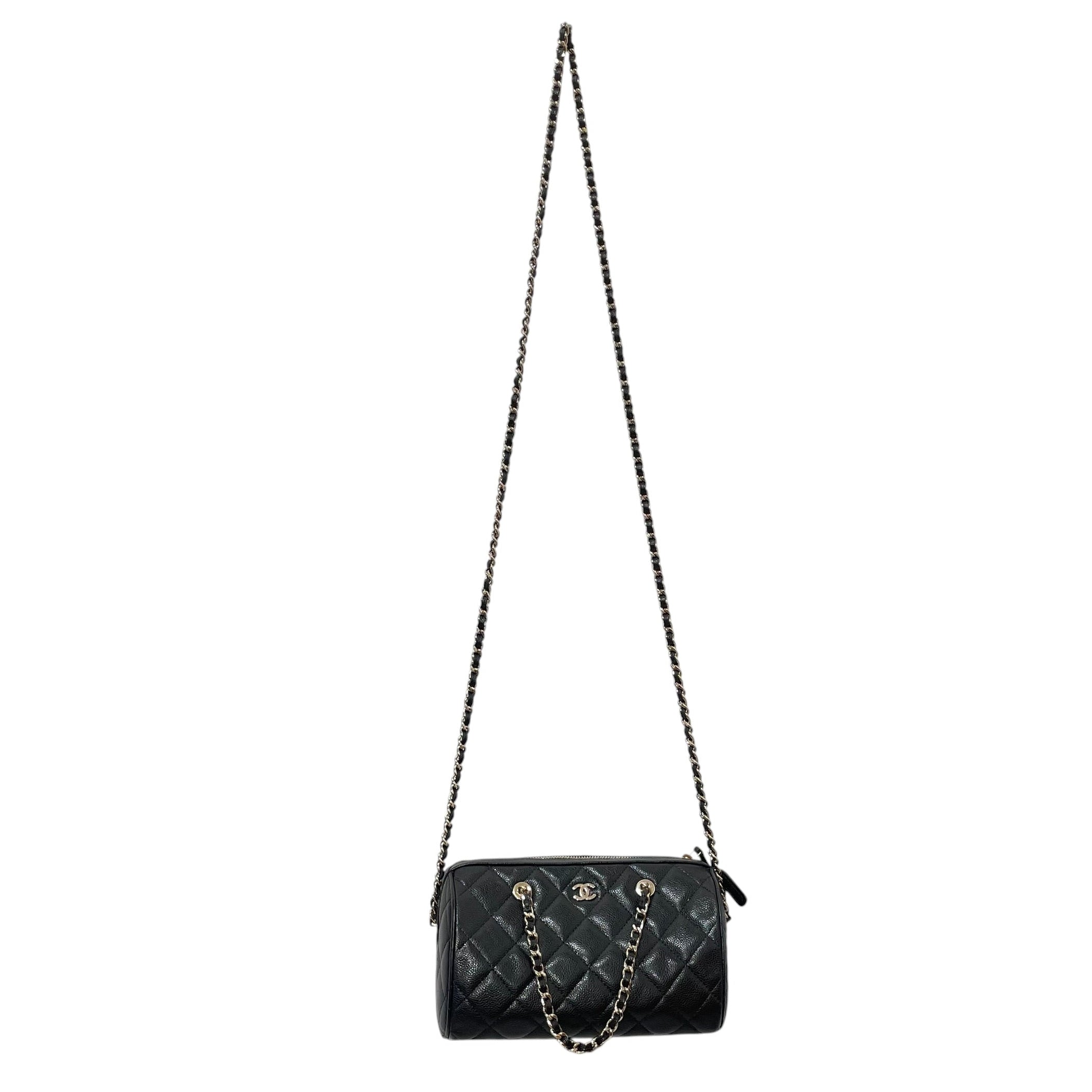 CHANEL/Cross Body Bag/Leather/BLK/MINI TIMELESS CLASSIC BARREL view 1