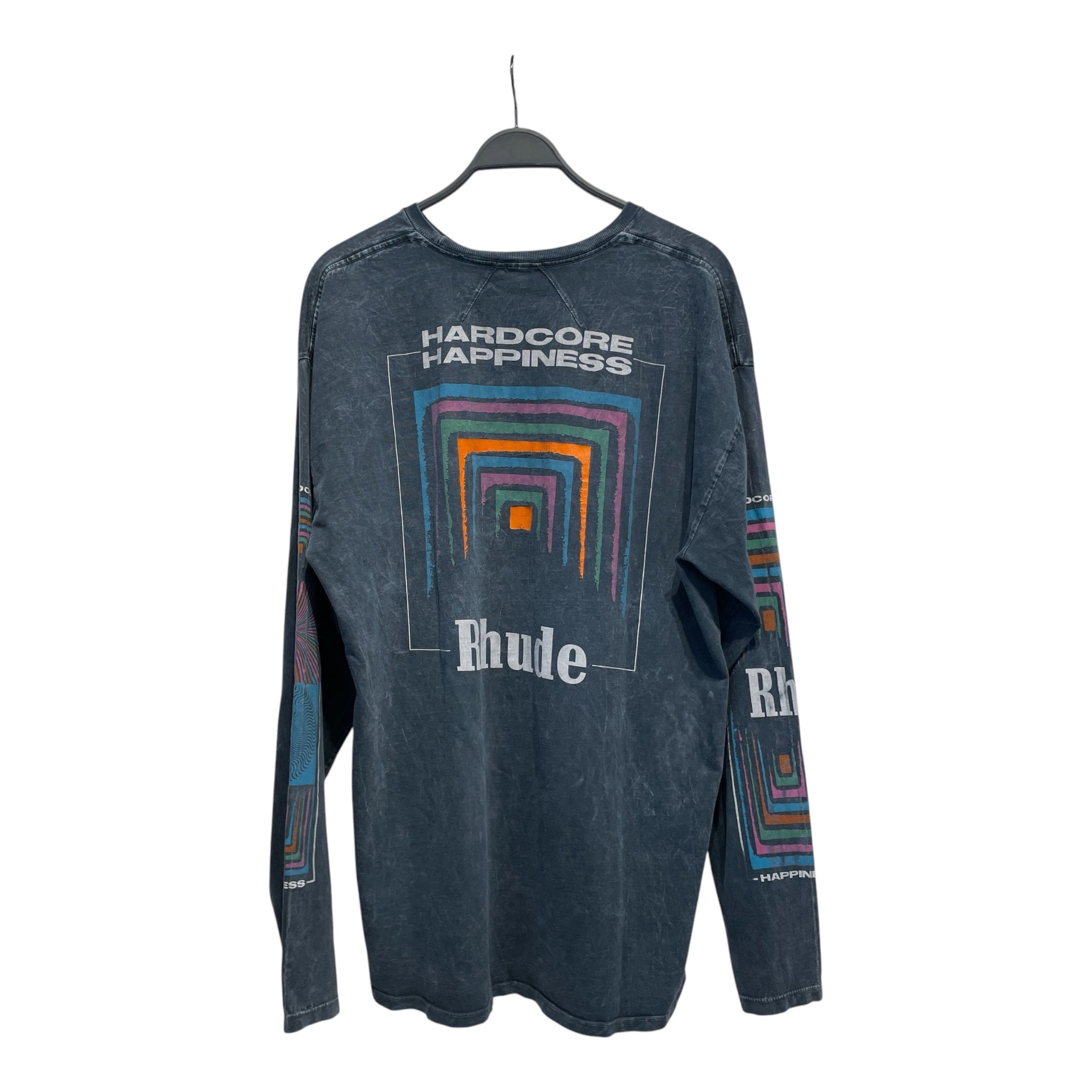 RHUDE/LS T-Shirt/XL/Cotton/IDG/Graphic/HARDCORE HAPPINESS view 2