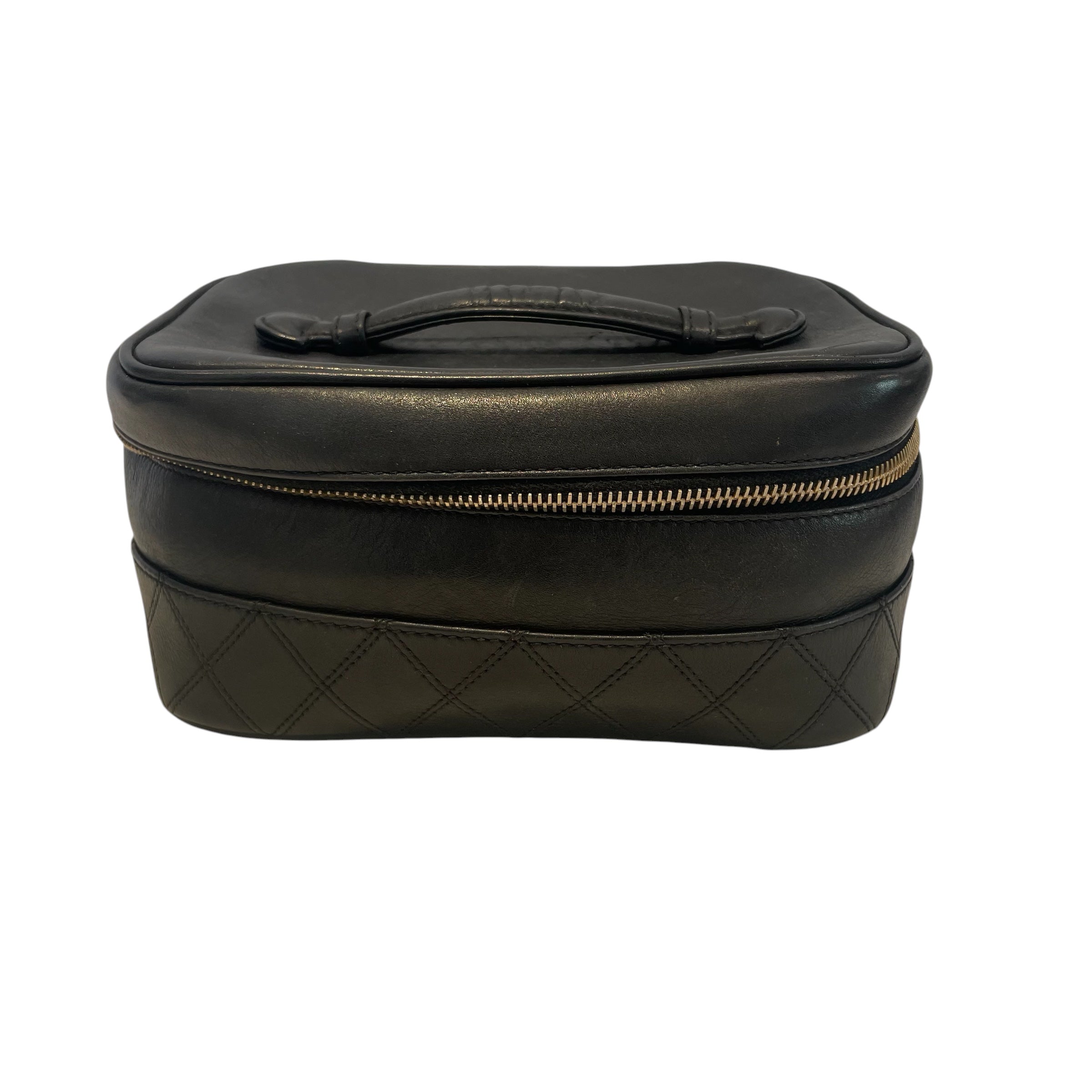 CHANEL/Bag/Leather/BLK/vanity case view 1