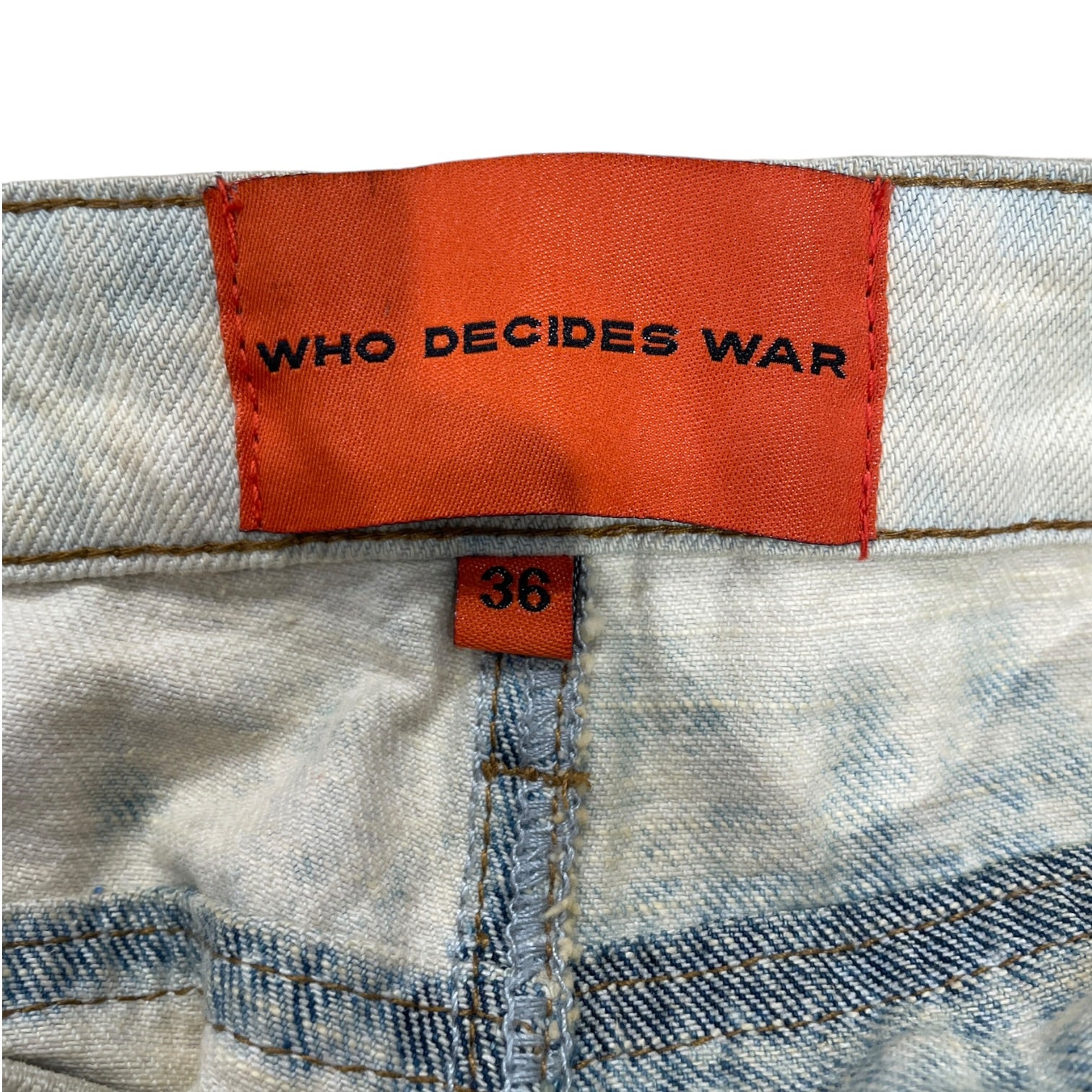 WHO DECIDES WAR/Pants/36/Denim/BLU/All Over Print/acid wash design all over view 3