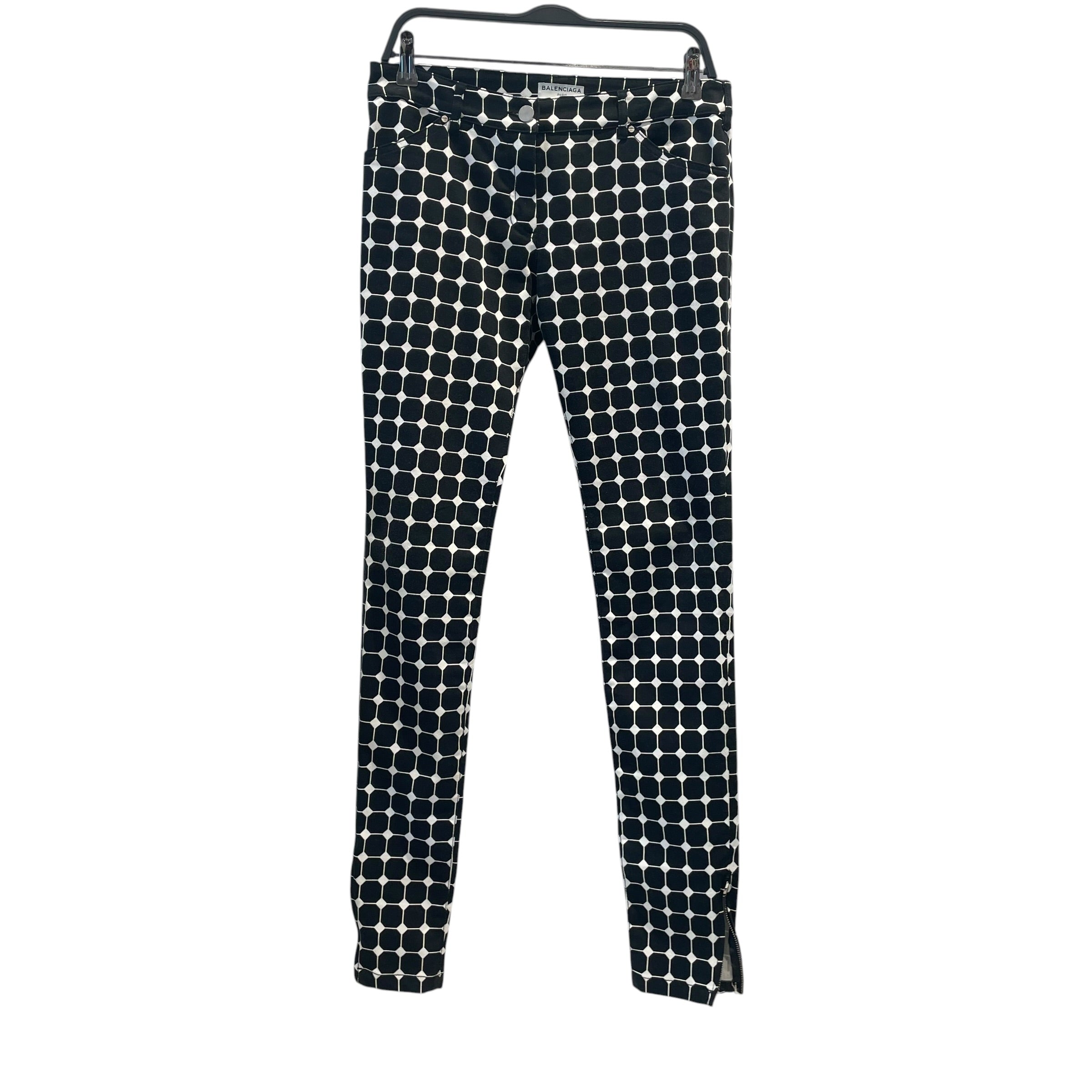 BALENCIAGA/Straight Pants/38/Denim/BLK/Polka Dot/BLACK SQUARE JEANS view 1