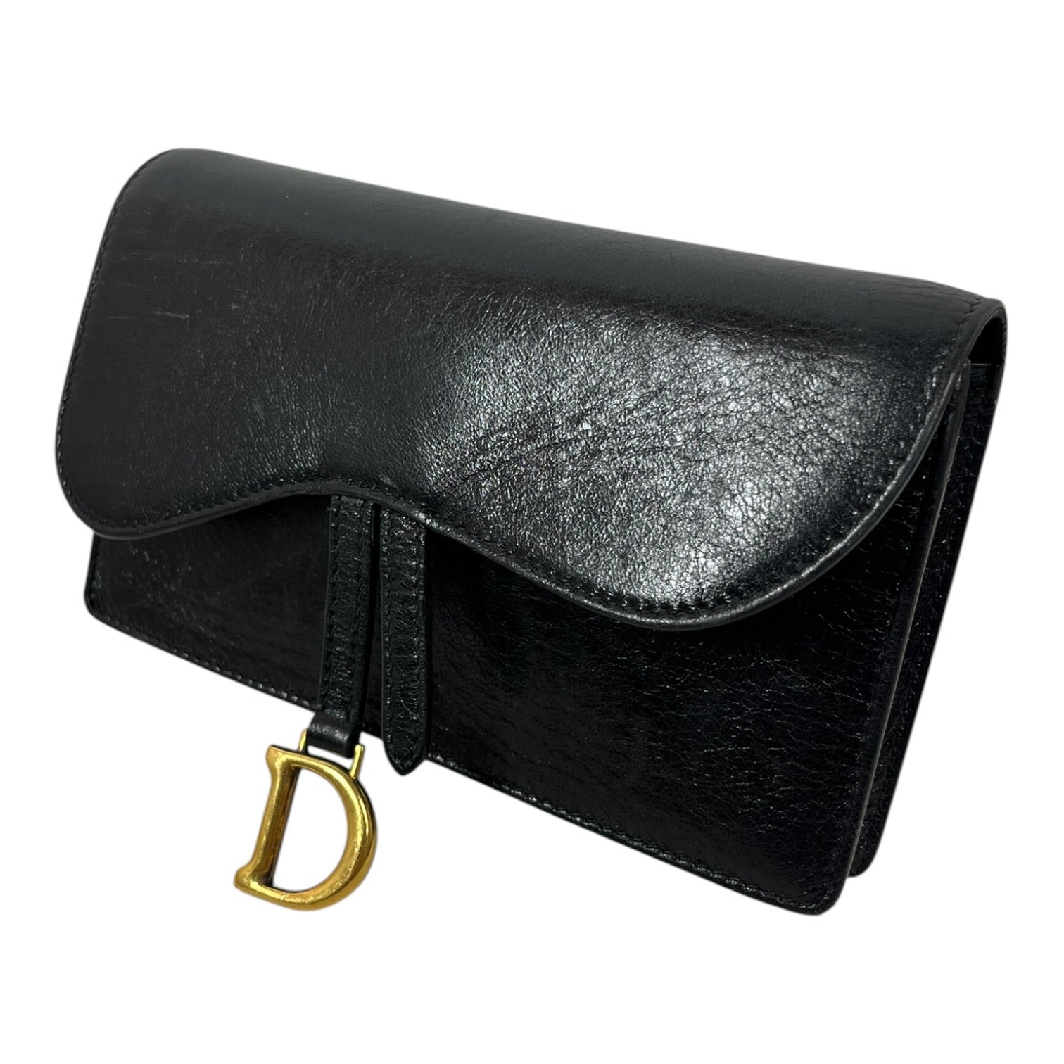 Christian Dior/Cross Body Bag/Leather/BLK/Saddle Belt Bag view 1