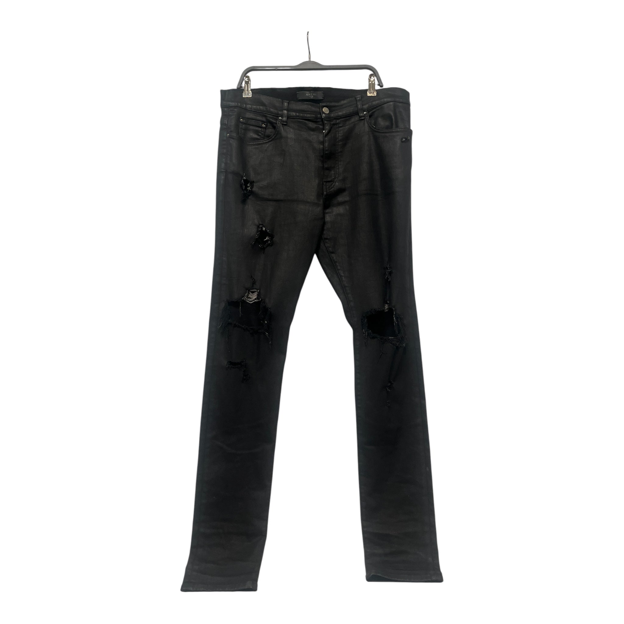 AMIRI/Pants/38/Denim/BLK/waxed/distressed view 1