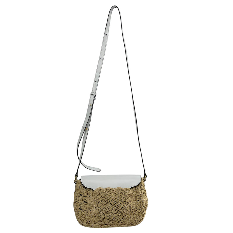 Oscar de laRenta/Cross Body Bag/WHT/RAFFIA NAPPA