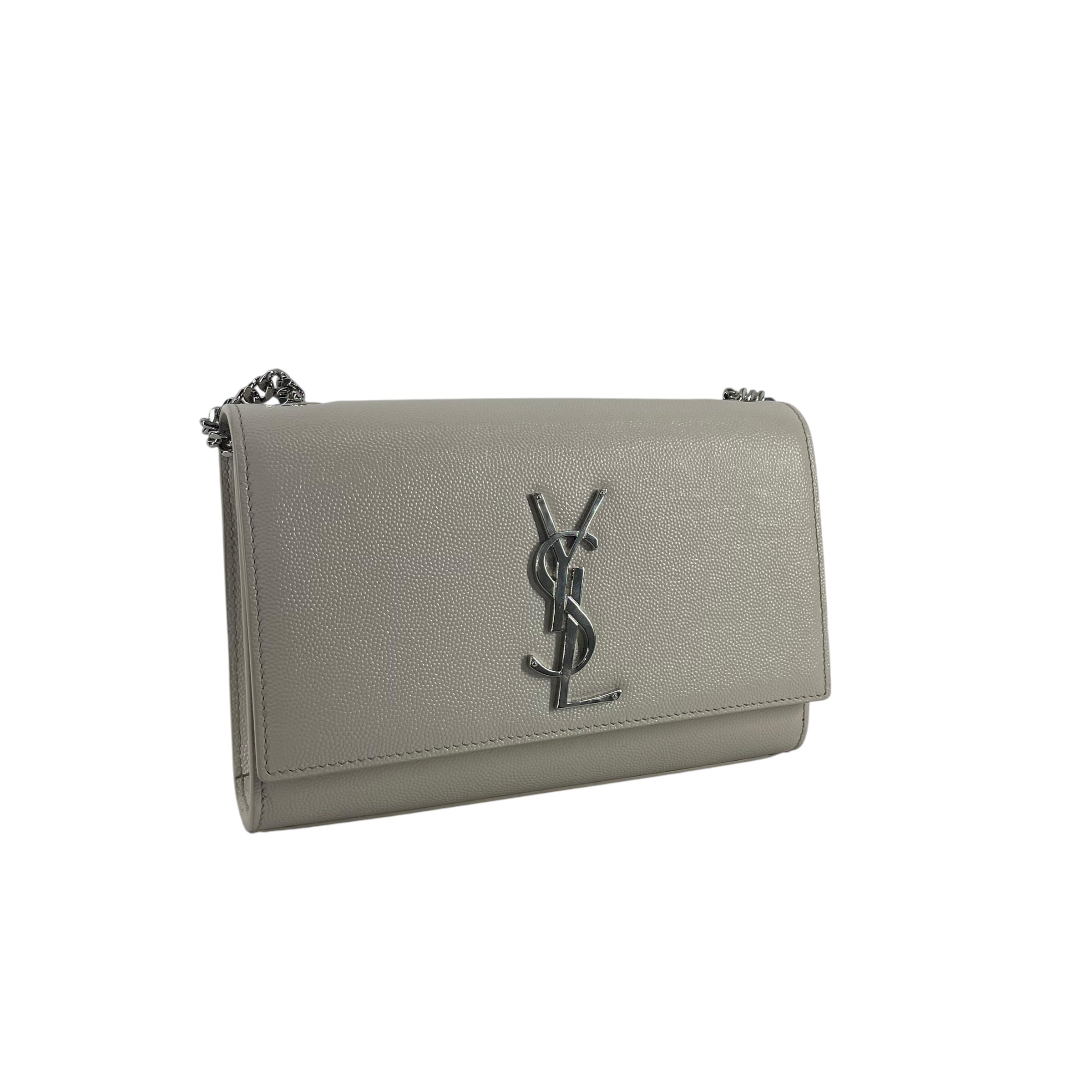 YVES SAINT LAURENT/Cross Body Bag/Leather/GRY/SILVER YSL LOGO view 5