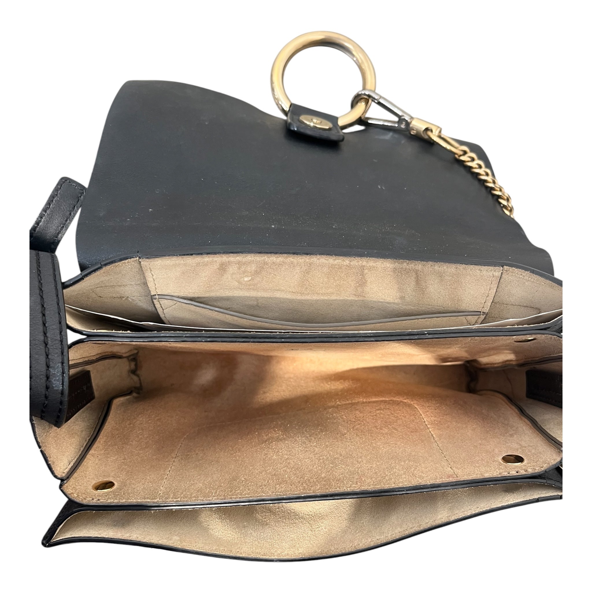 Chloe/Cross Body Bag/Suede/BLK/BLACK SUEDE FAYE BAG view 4