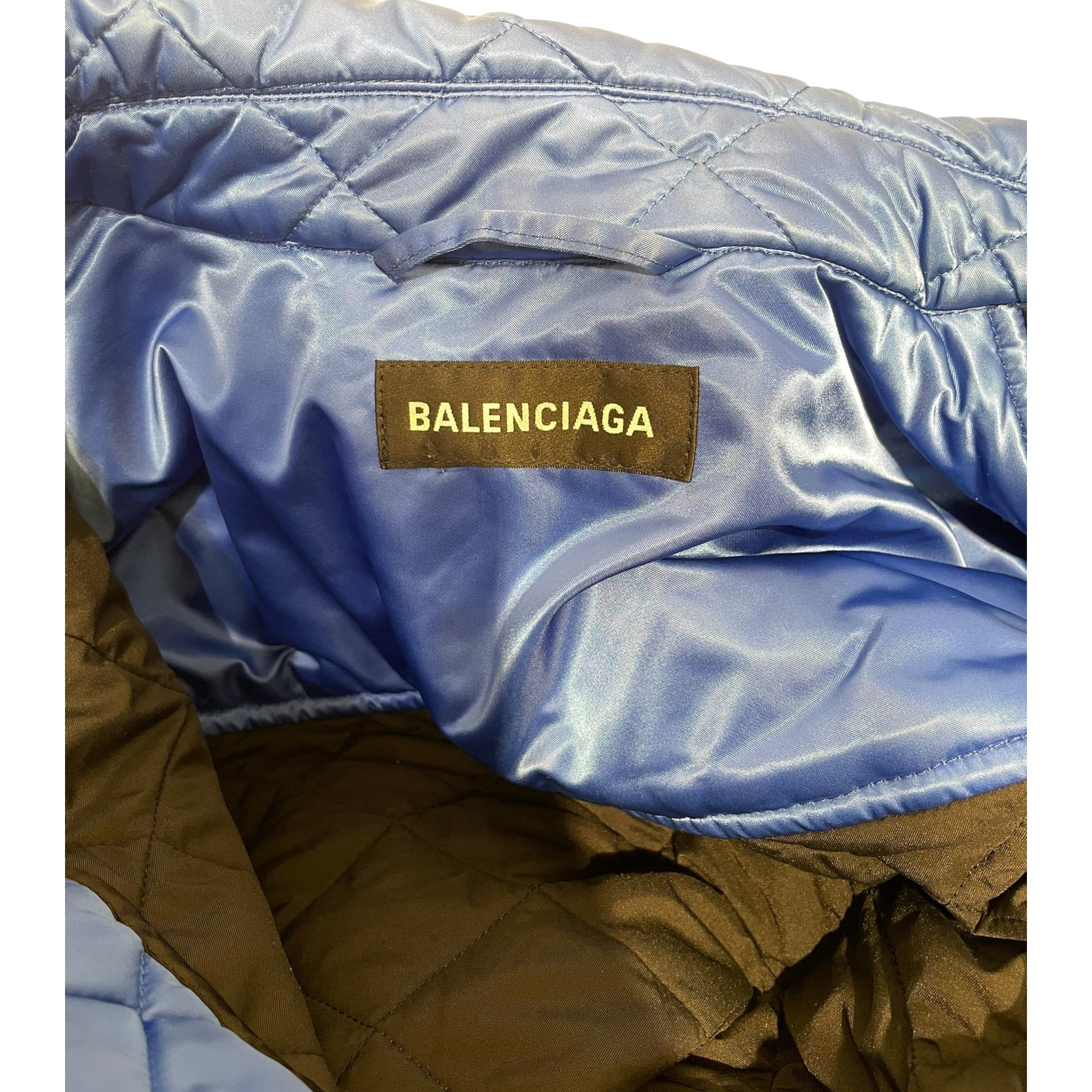 BALENCIAGA/Quilted Jkt/50/Polyester/BLU/2019 blue quilted jacket view 3
