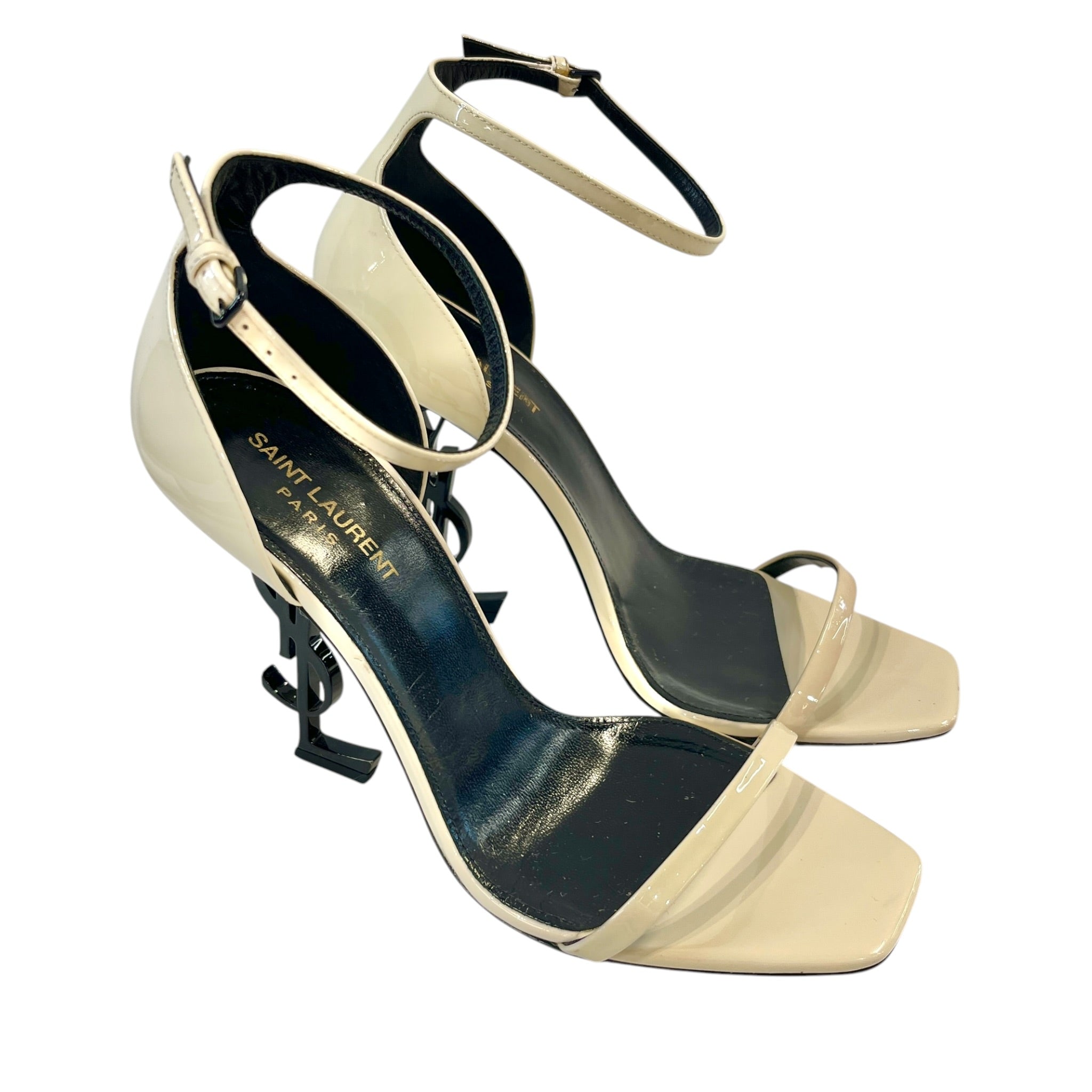 SAINT LAURENT/Heels/EU 40/Leather/CRM/Patent/OPYUM 110 SANDAL view 1