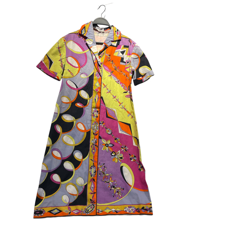 EMILIO PUCCI/SL Dress/12/All Over Print/Cotton/MLT/Vintage Mini Dress