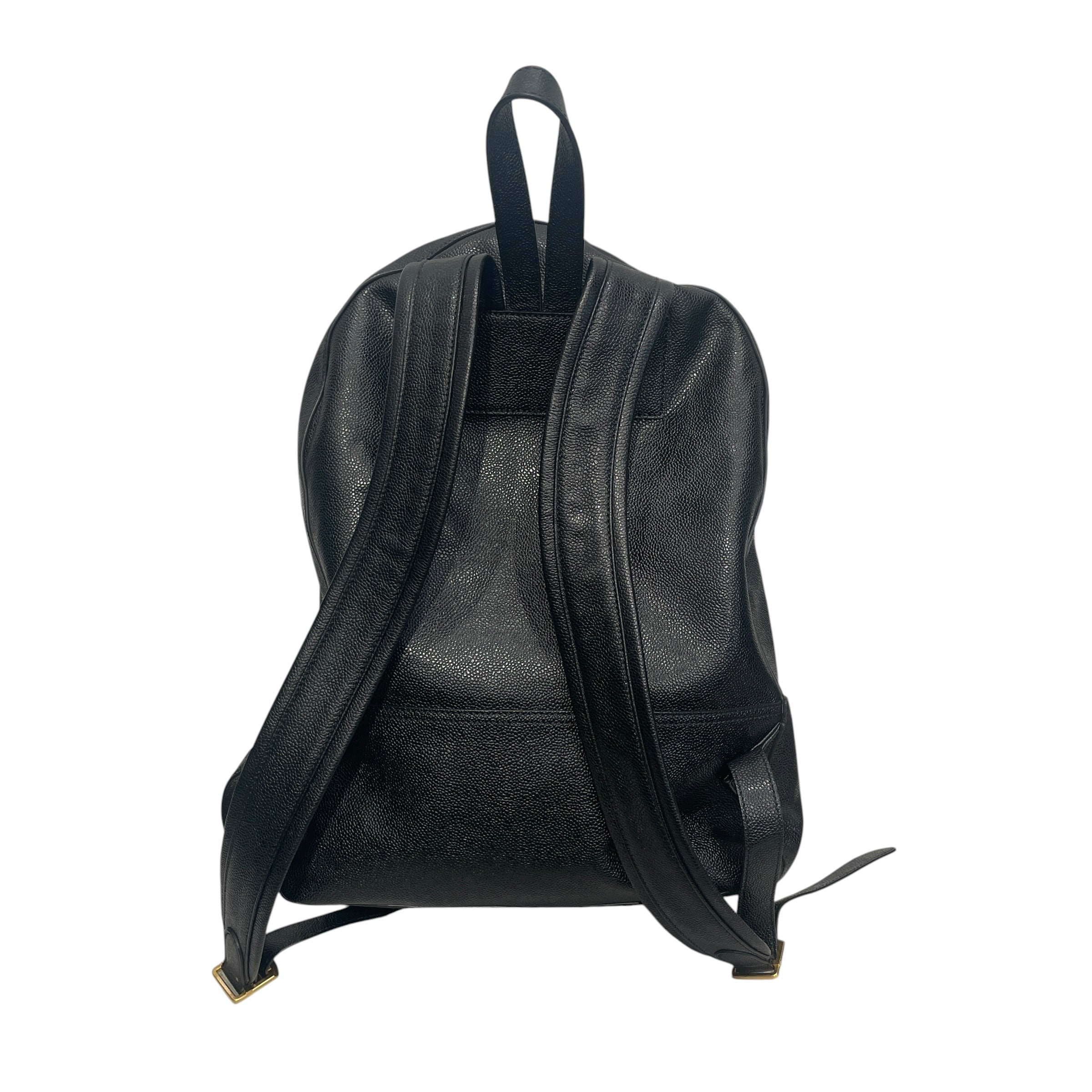 THOM BROWNE. NEW YORK/Backpack/Leather/BLK/PEBBLED LEATHER PACK/GLD HARDW view 2