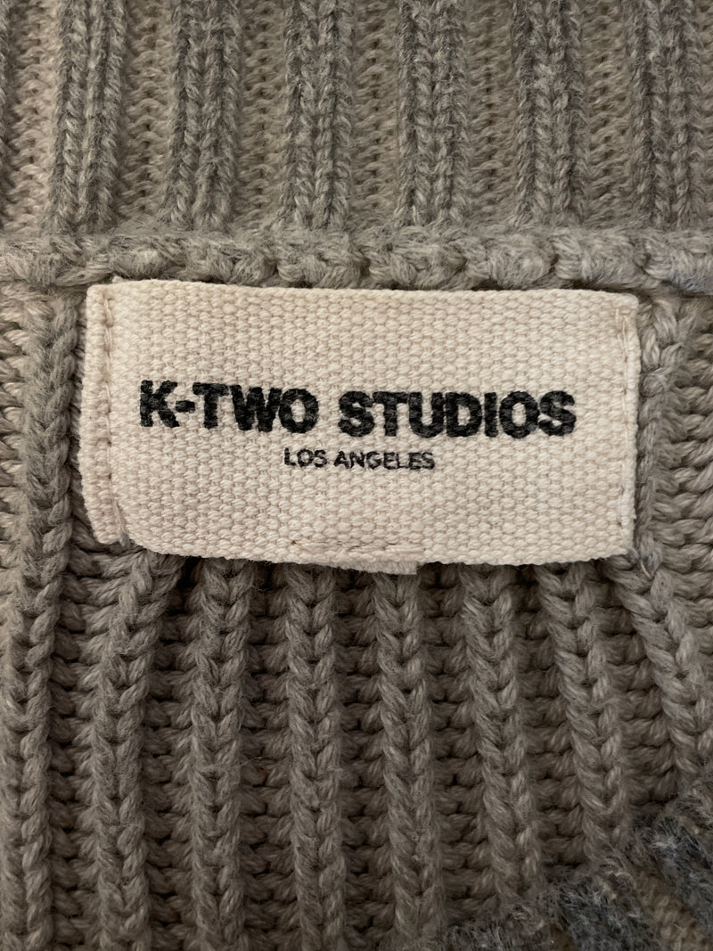 K-TWO STUDIOS/Sweater/M/Cotton/GRY/FISHERMAN KNIT