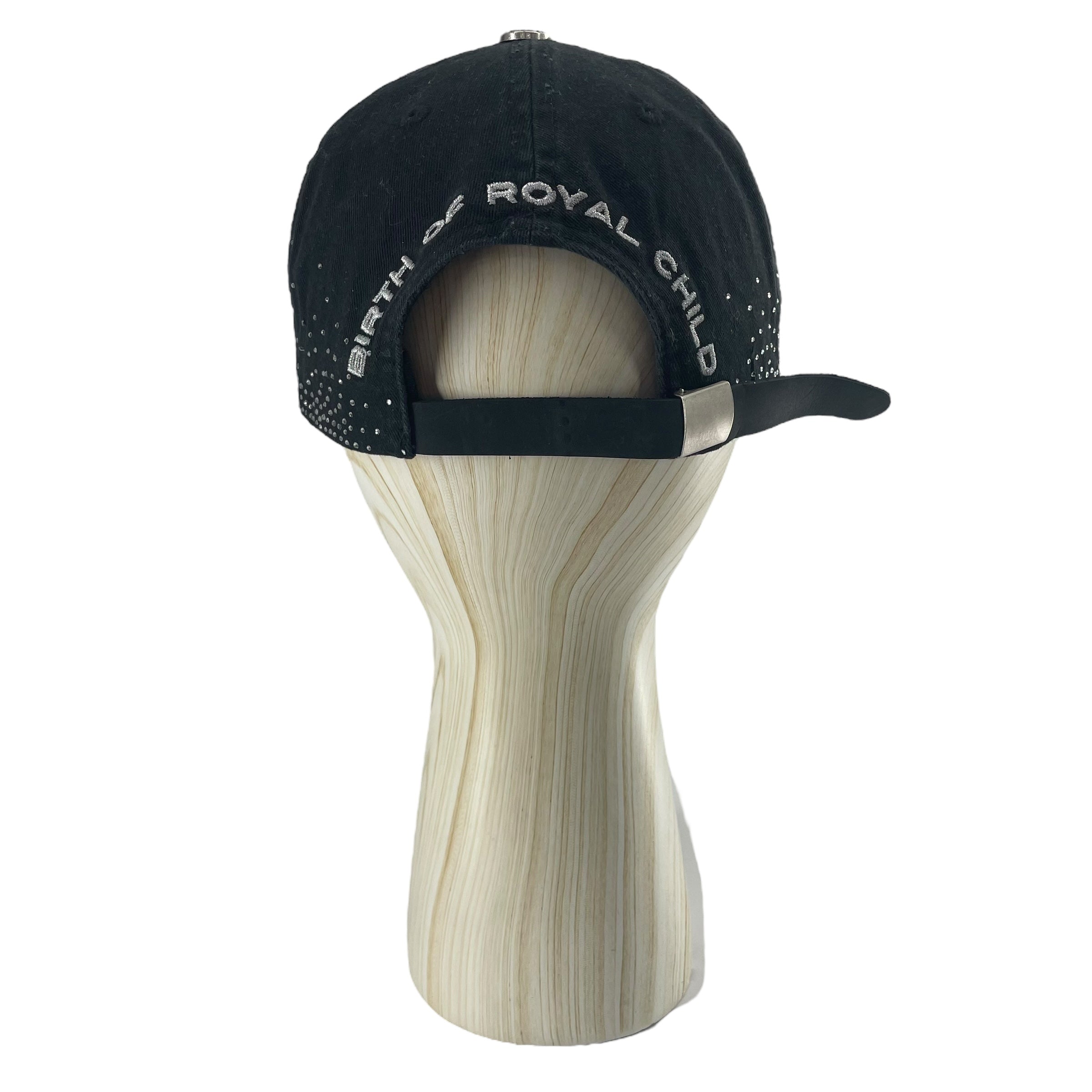 BIRTH OF A ROYAL CHILD/Cap/Glitter/Cotton/BLK/RHINESTONES view 4