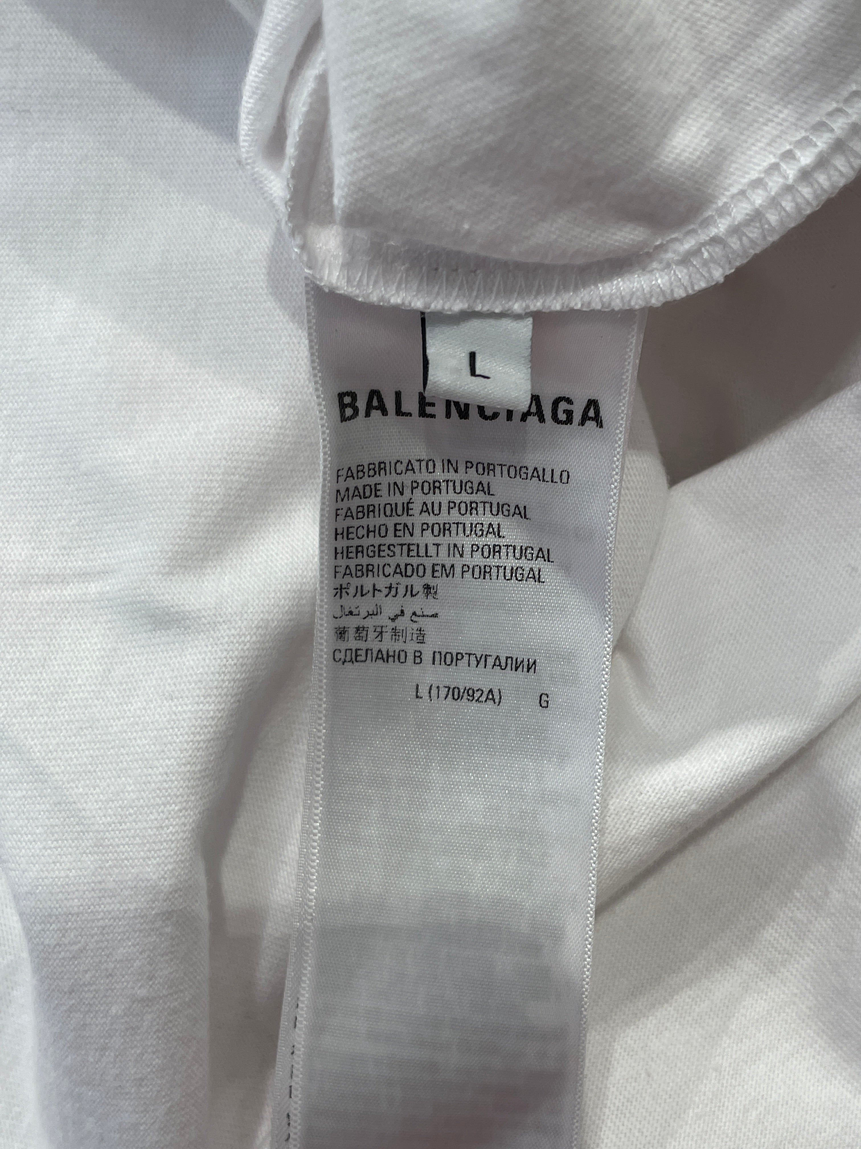 BALENCIAGA/T-Shirt/L/Cotton/WHT/Graphic/WORLD FOOD PROGRAM , BLU view 5