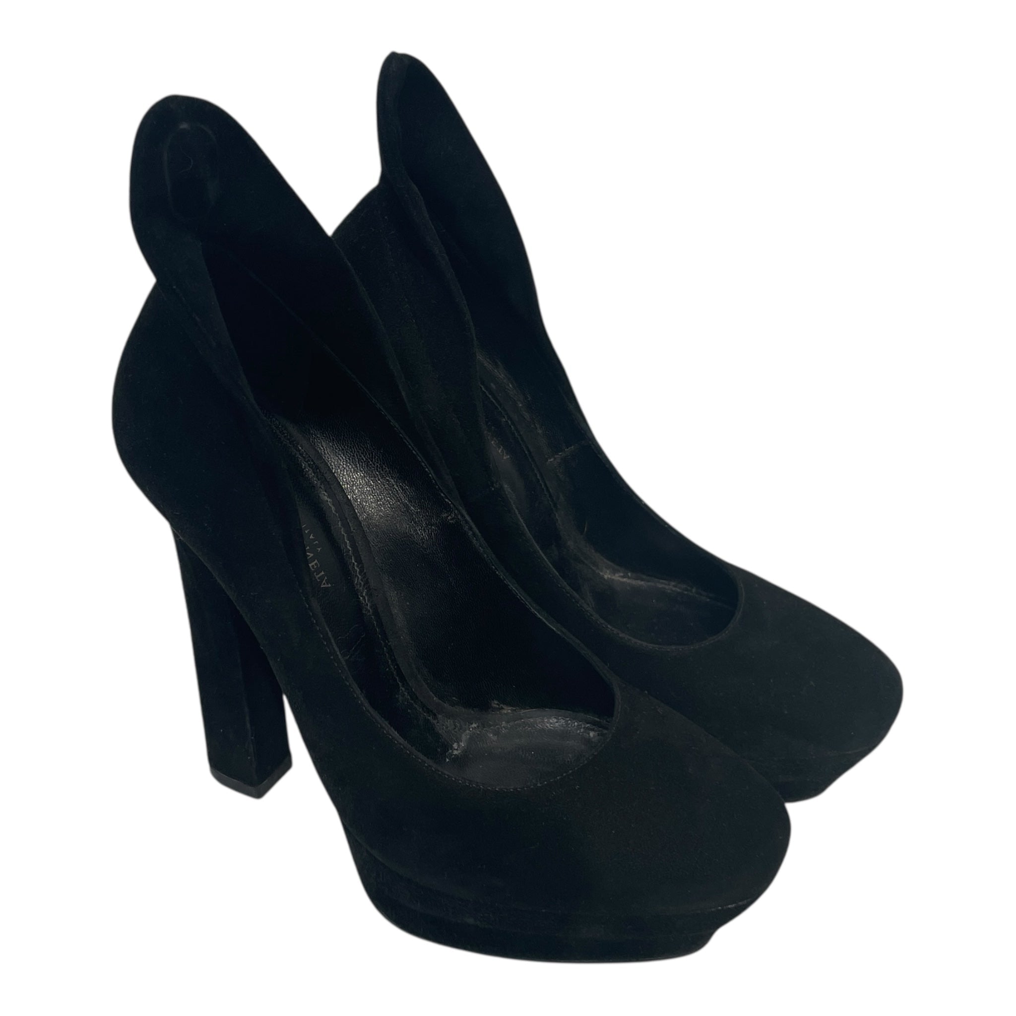 BOTTEGA VENETA/Heels/EU 35.5/Suede/BLK/BACK TAB STILETTO view 1