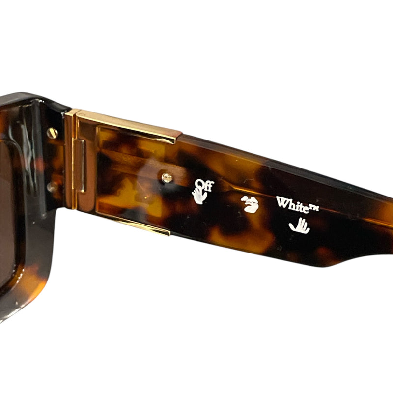 OFF-WHITE/Sunglasses/Celluloid/BRW/Flat-Top Rectangular
