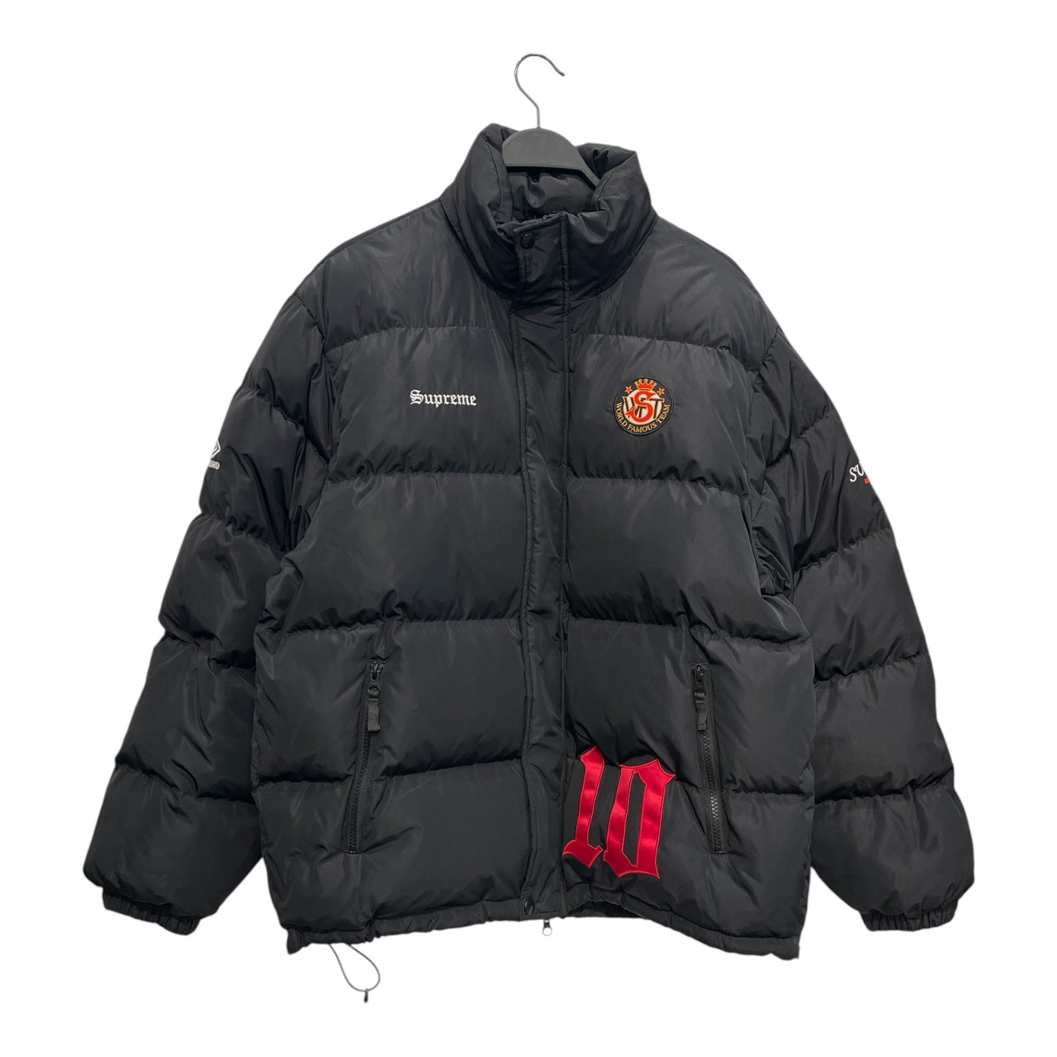 Supreme/UMBRO/Puffer Jkt/L/Nylon/BLK/Graphic/RED PATCH LOGOS view 1