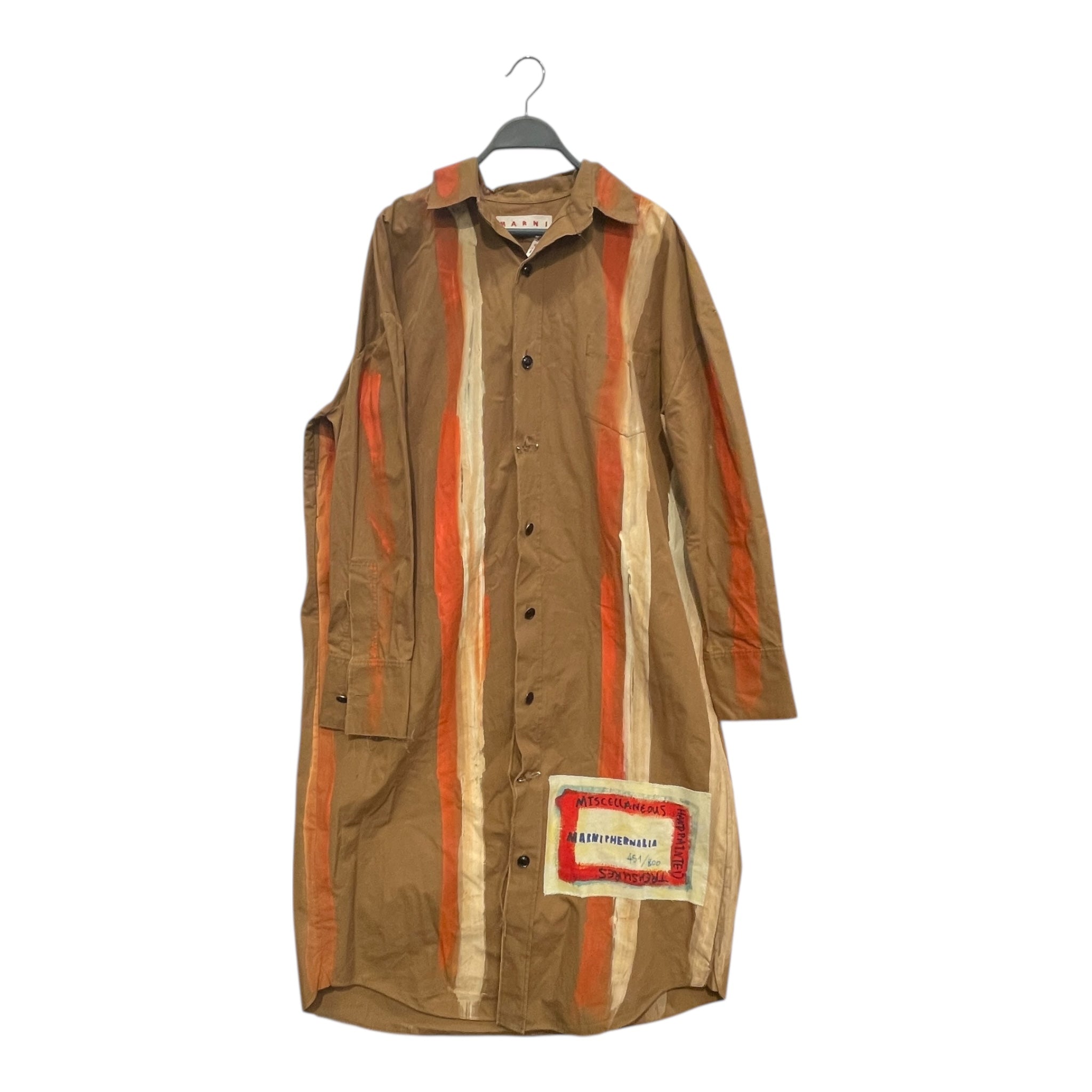 MARNI/Trench Coat/42/Cotton/BEG/Stripe/PAINTED STRIPE TRENCH view 1