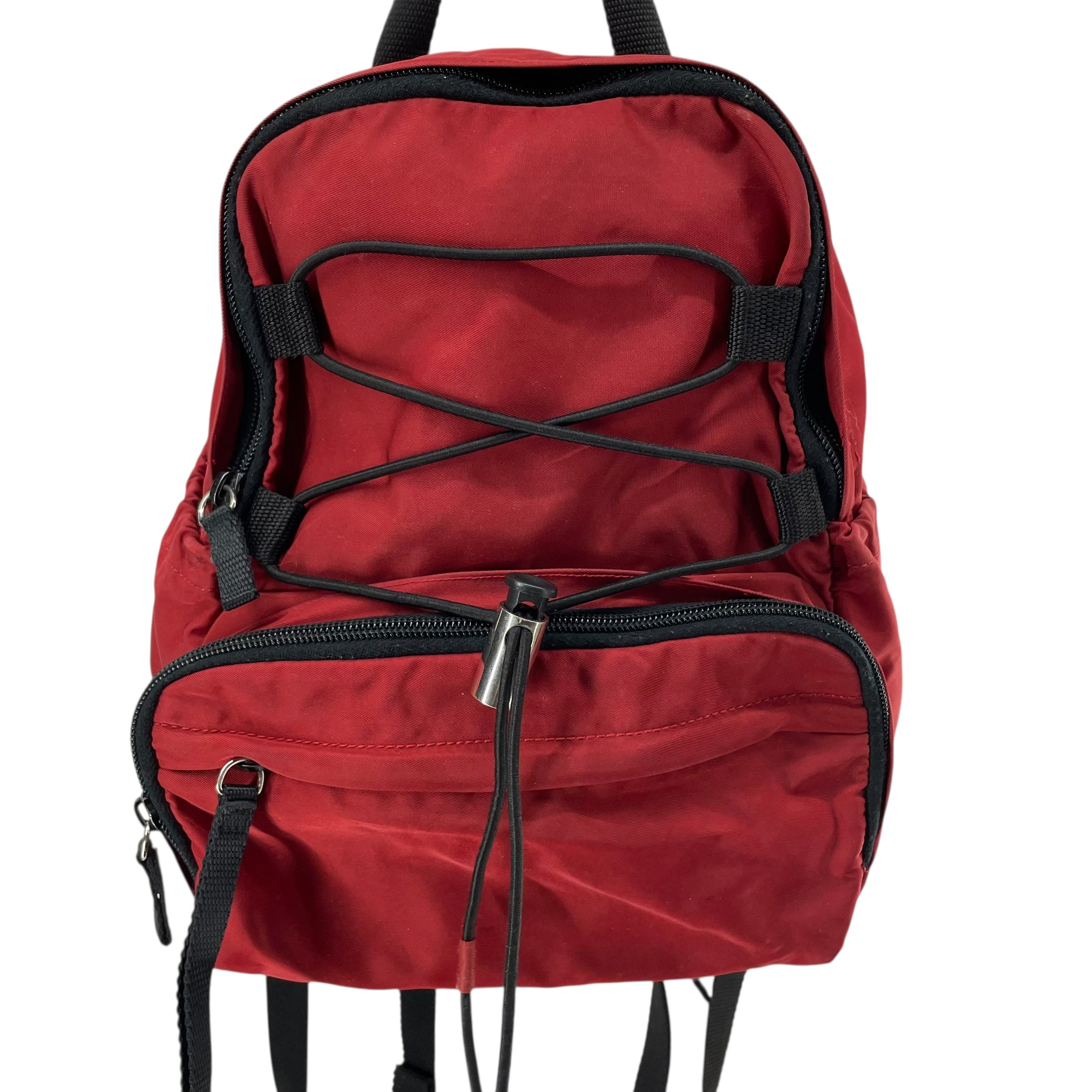 PRADA/Backpack/Nylon/RED/SLV PULL TAB view 6