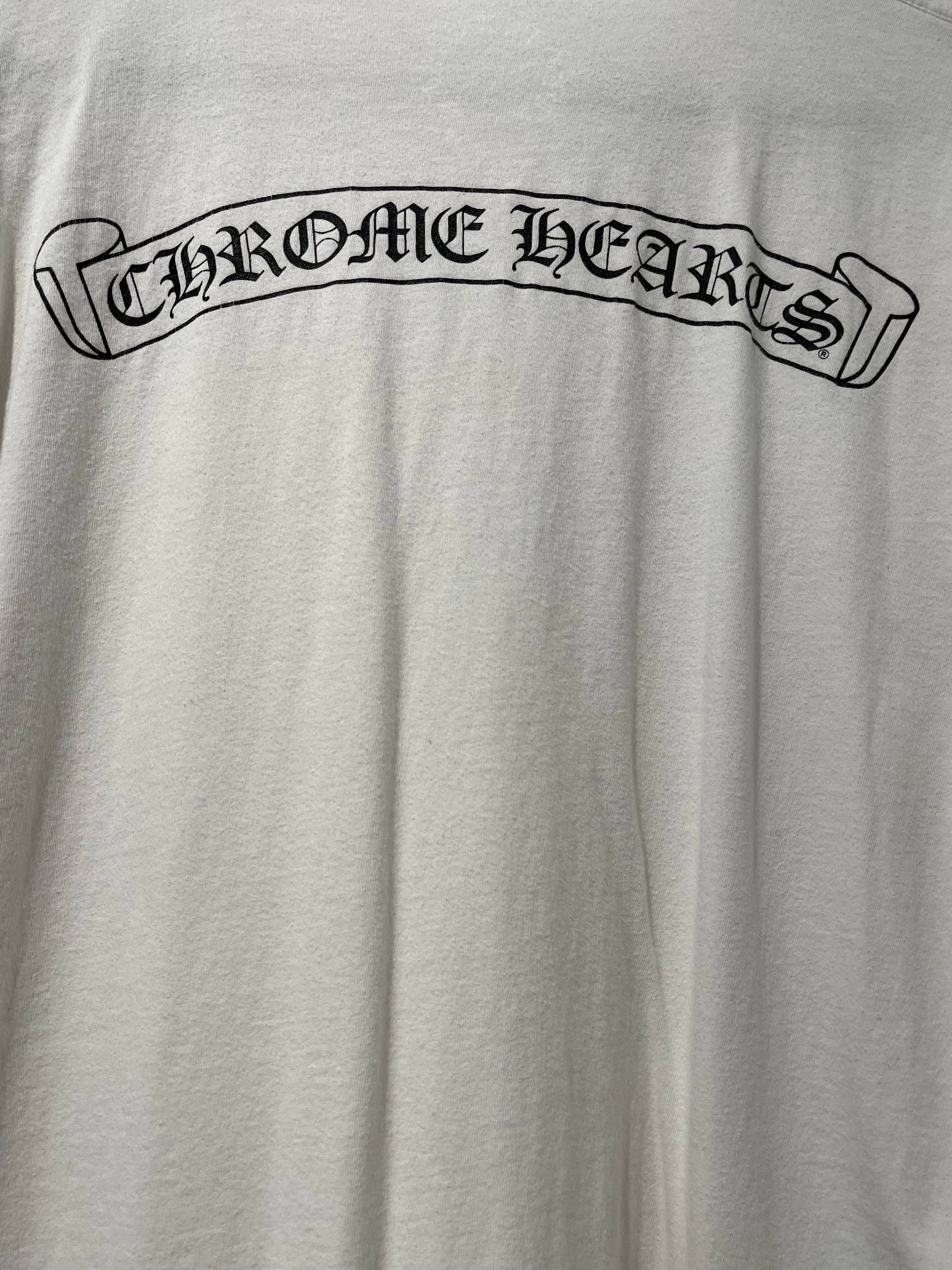 CHROME HEARTS/T-Shirt/M/Cotton/WHT/BACK LOGO TEE view 4