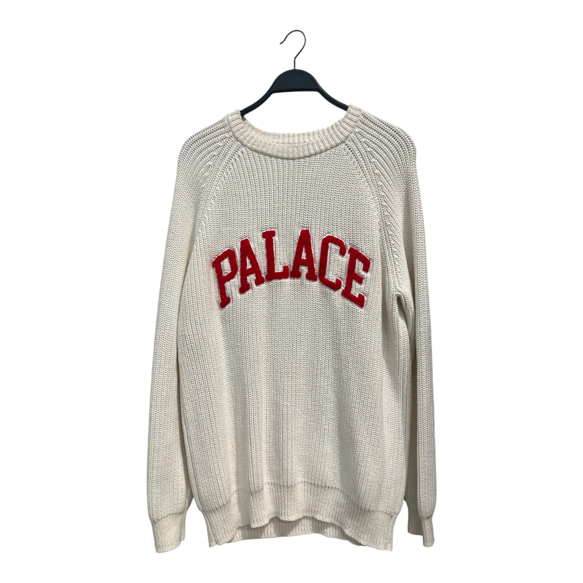PALACE/Sweatshirt/L/Nylon/WHT/WHITE KNITTED SWEATER view 1
