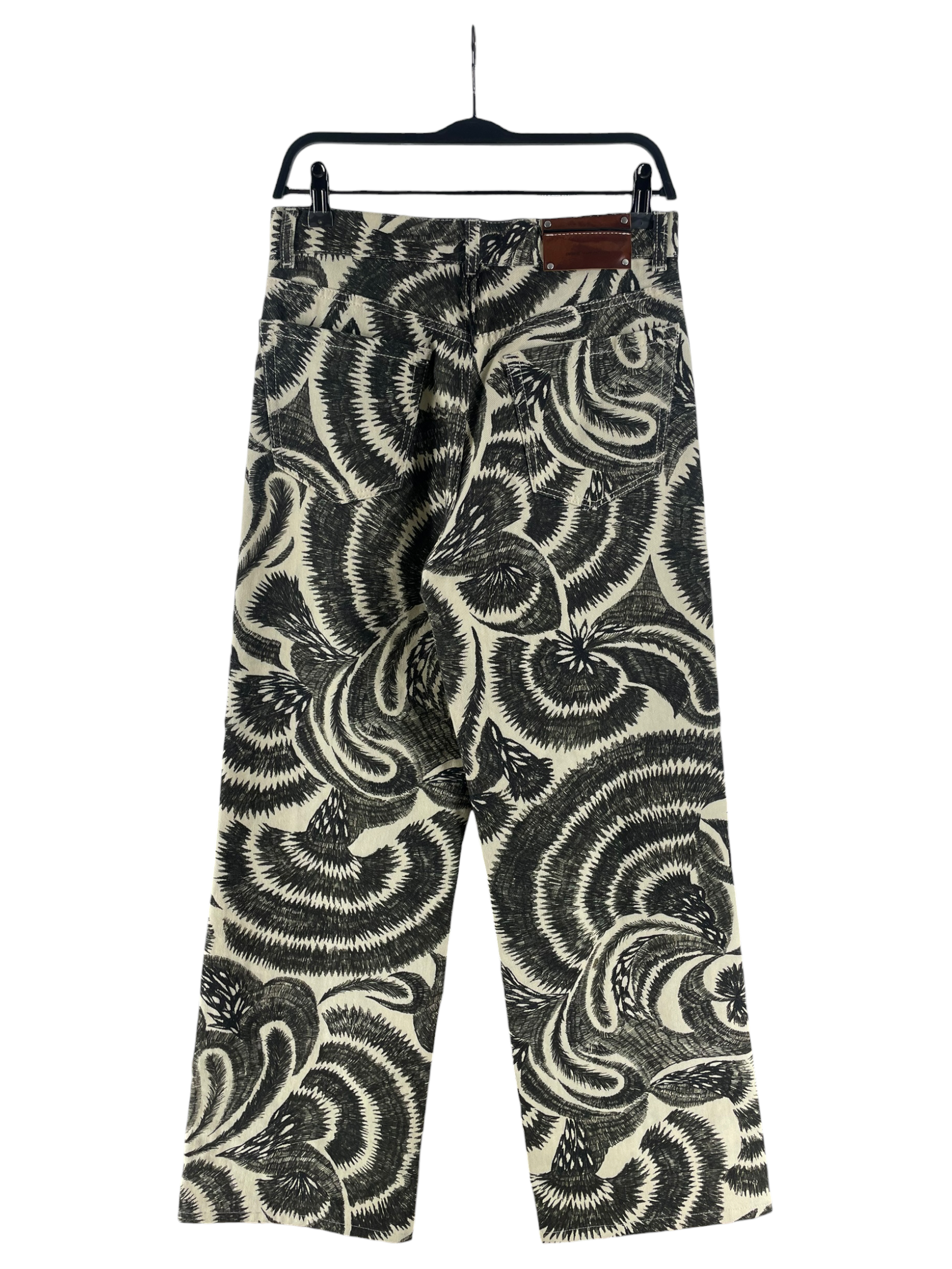 DRIES VAN NOTEN/Bottoms/27/Floral Pattern/Cotton/CRM/CREAM/BLK FLORAL JEANS SZ27 view 2