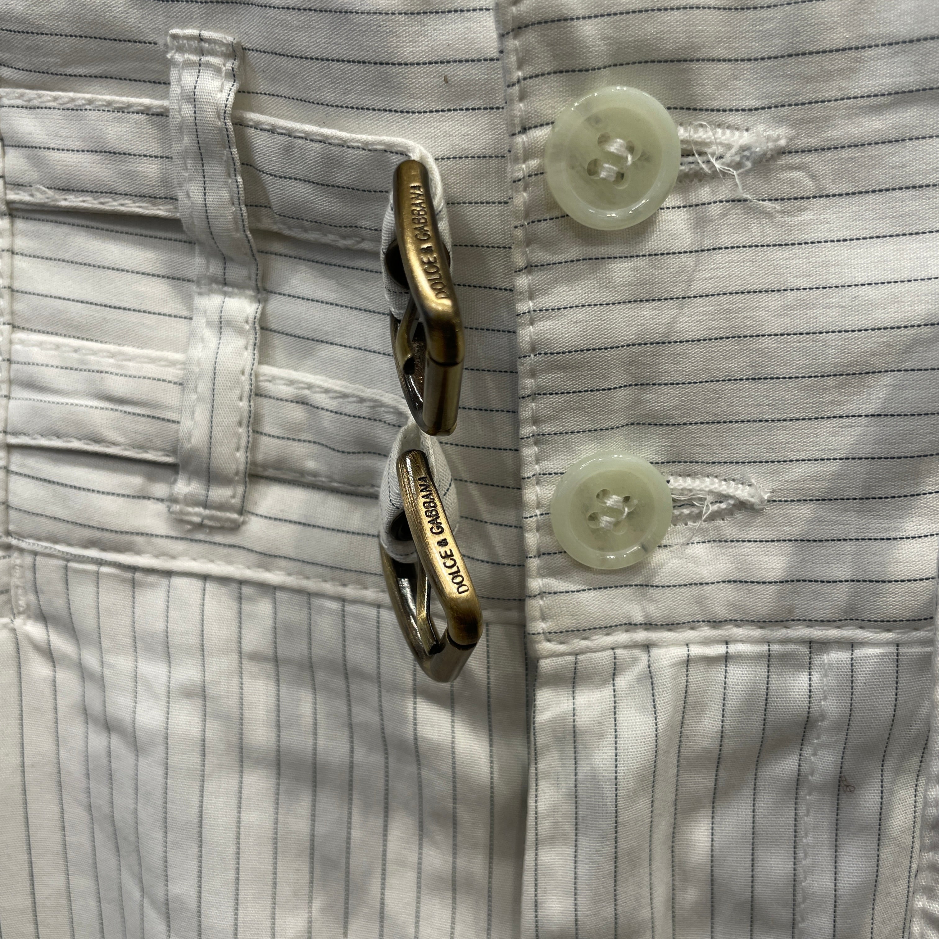 DOLCE&GABBANA/Straight Pants/Cotton/WHT/High-waisted/Stripe/ view 4