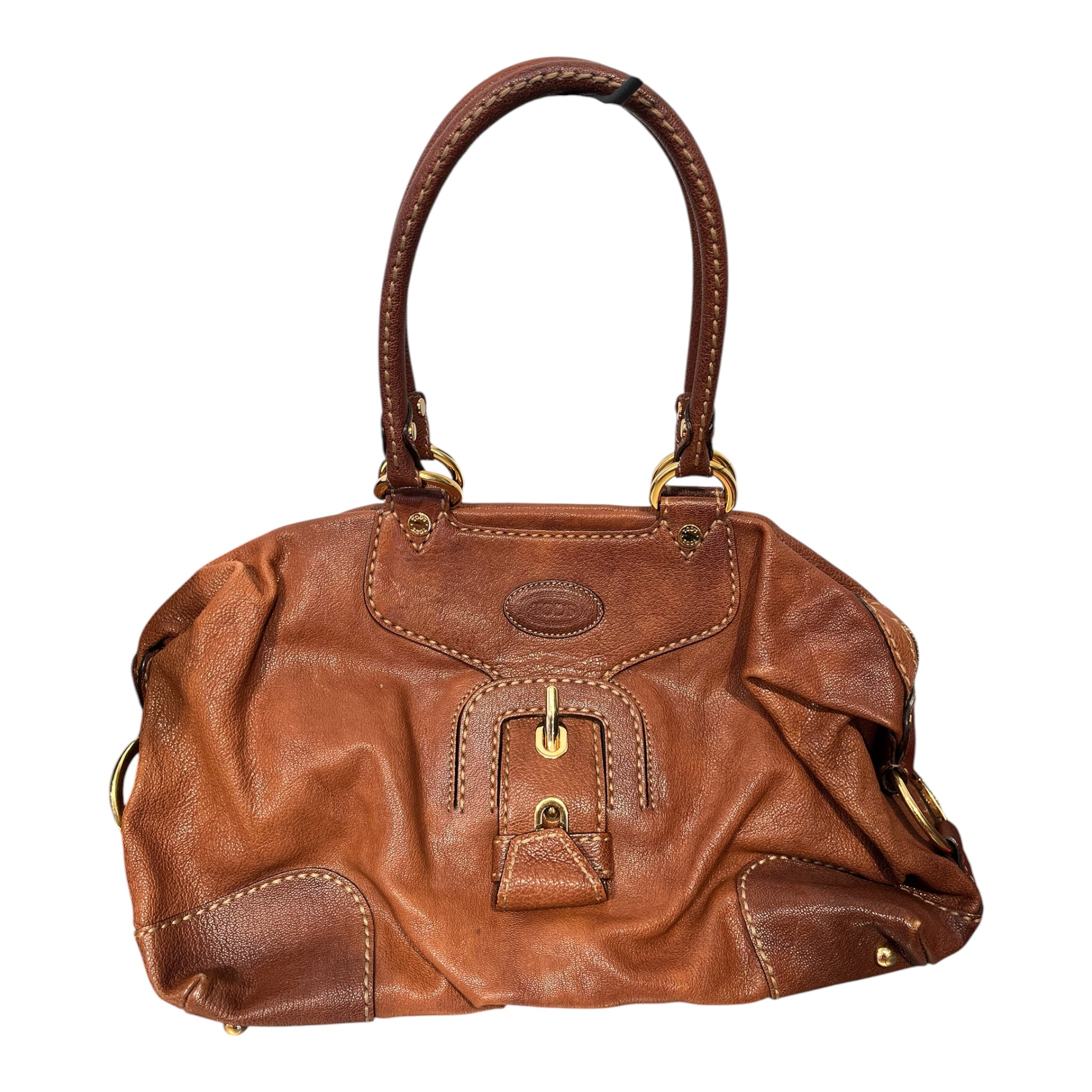 TOD'S/Hand Bag/Leather/BRW/Big Front Buckle view 1