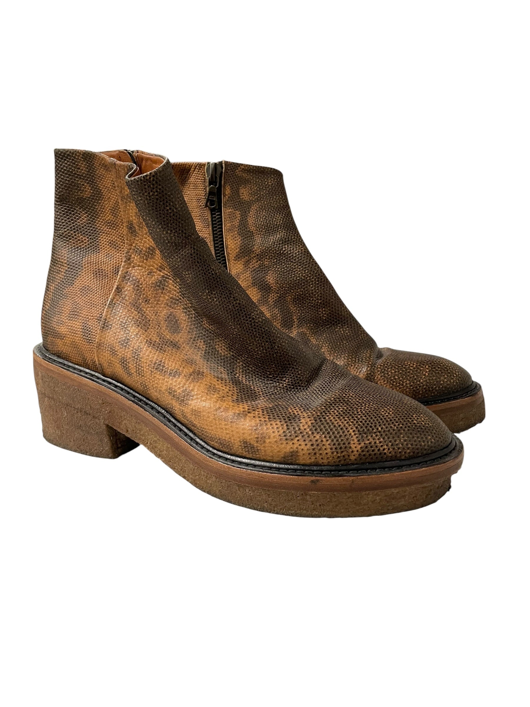 DRIES VAN NOTEN/Boots/EU 38/Animal Pattern/Leather/ORN/SNAKE PRINT view 1