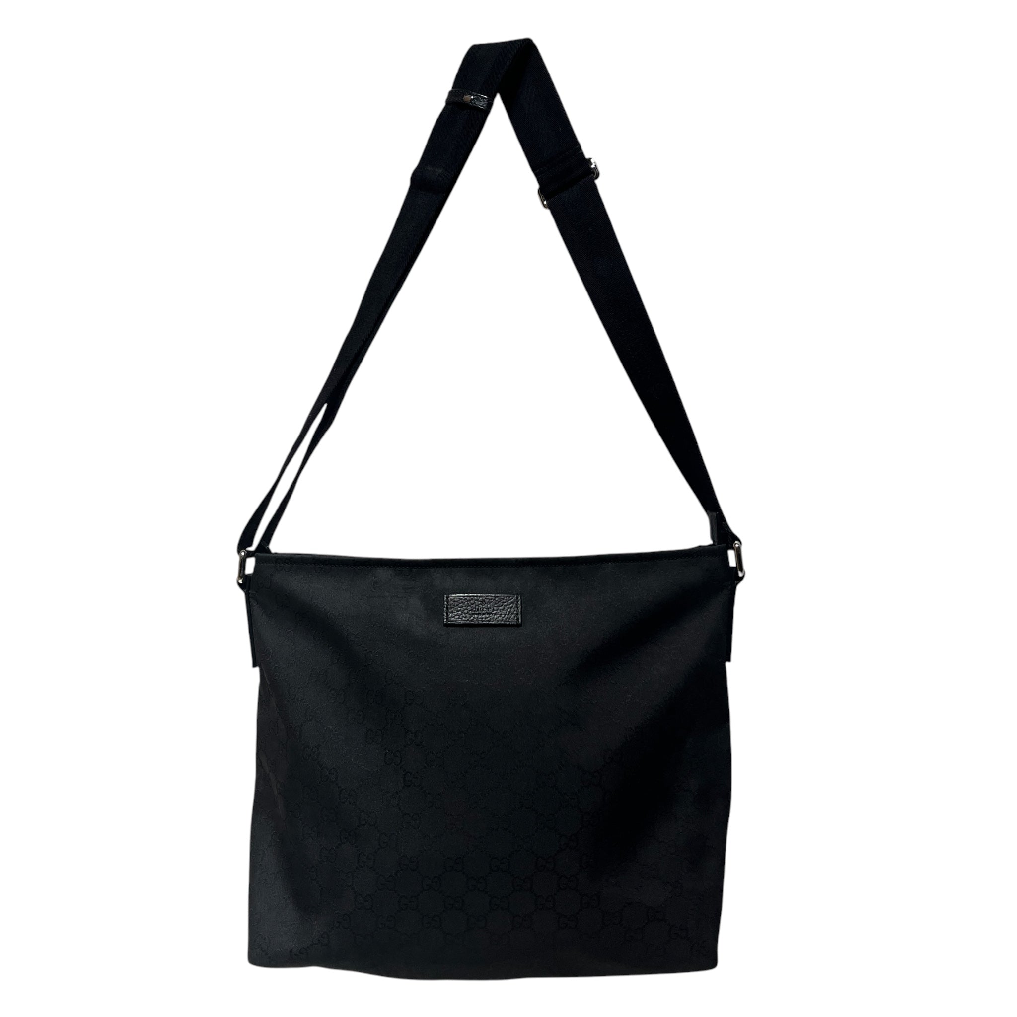 GUCCI/Bag/Nylon/BLK/Nylon Top Zip Messenger view 1