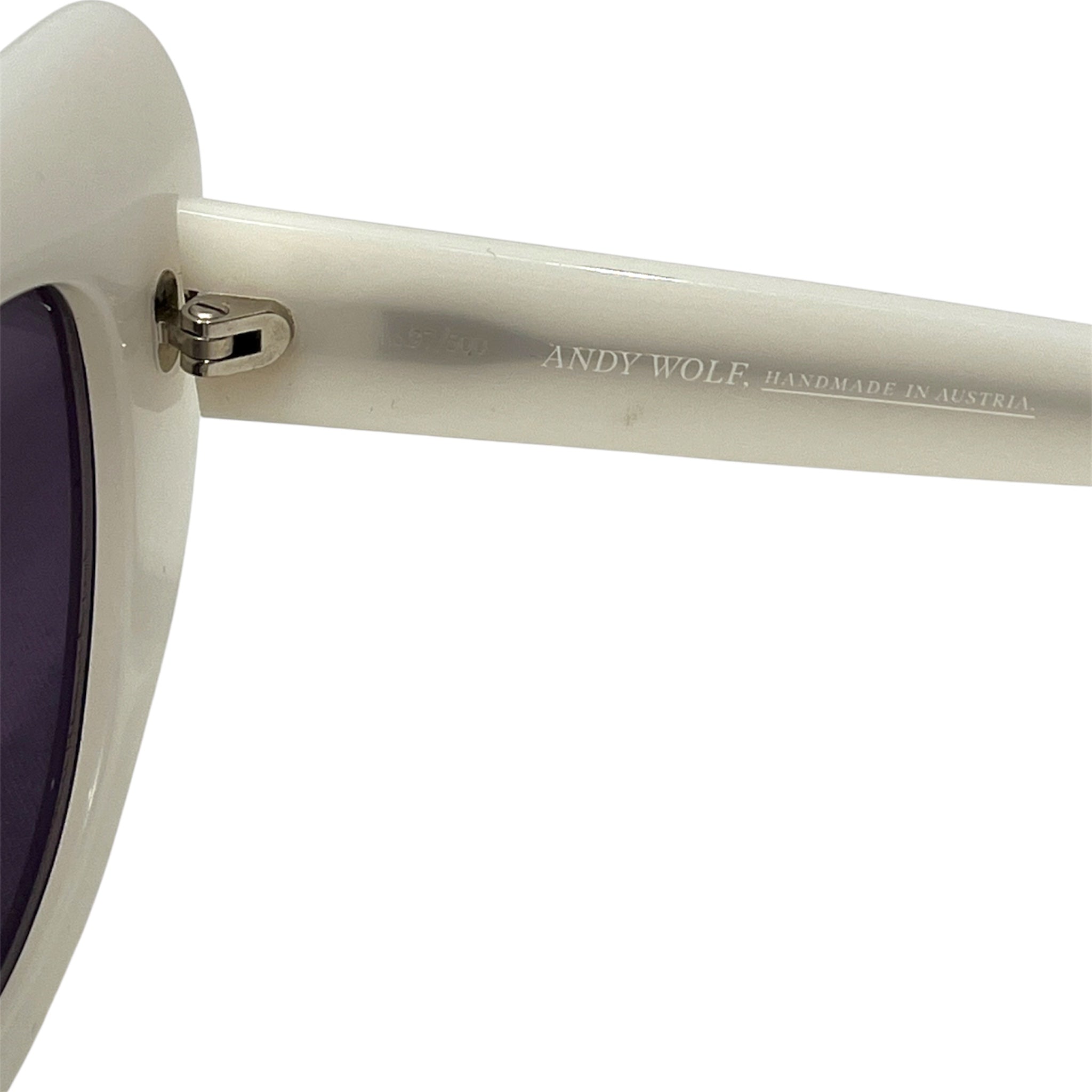 Andy Wolf/Sunglasses/Celluloid/WHT/Fox/Jan White Cat Eye view 3