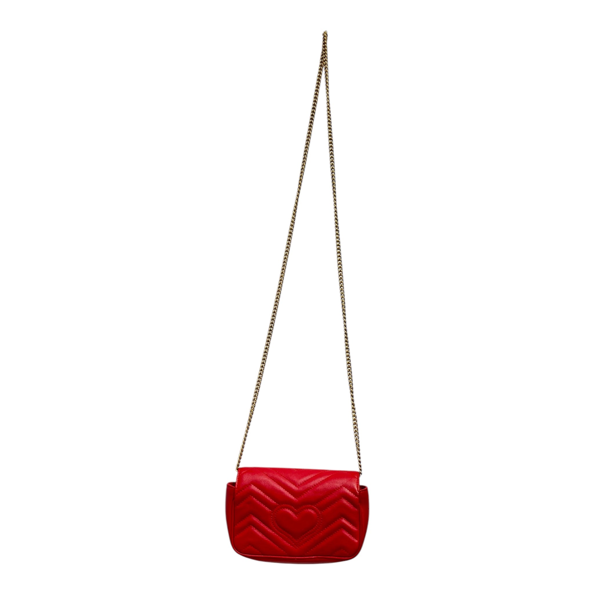 GUCCI/Bag/Leather/RED/MINI MARMONT CHAIN view 2