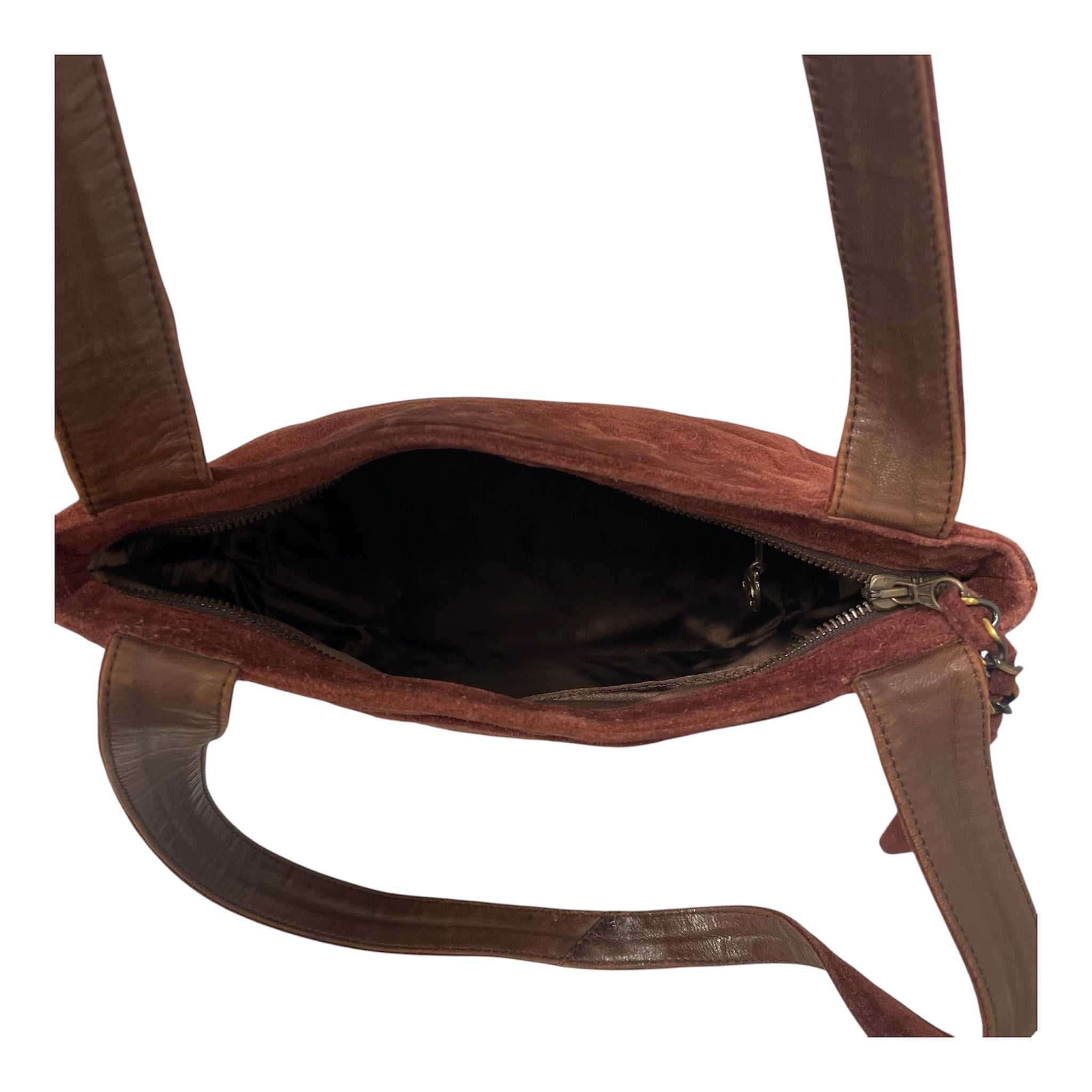 CHANEL/Hand Bag/Border/Suede/BRD/BROWNLEATHERHANDLE view 4