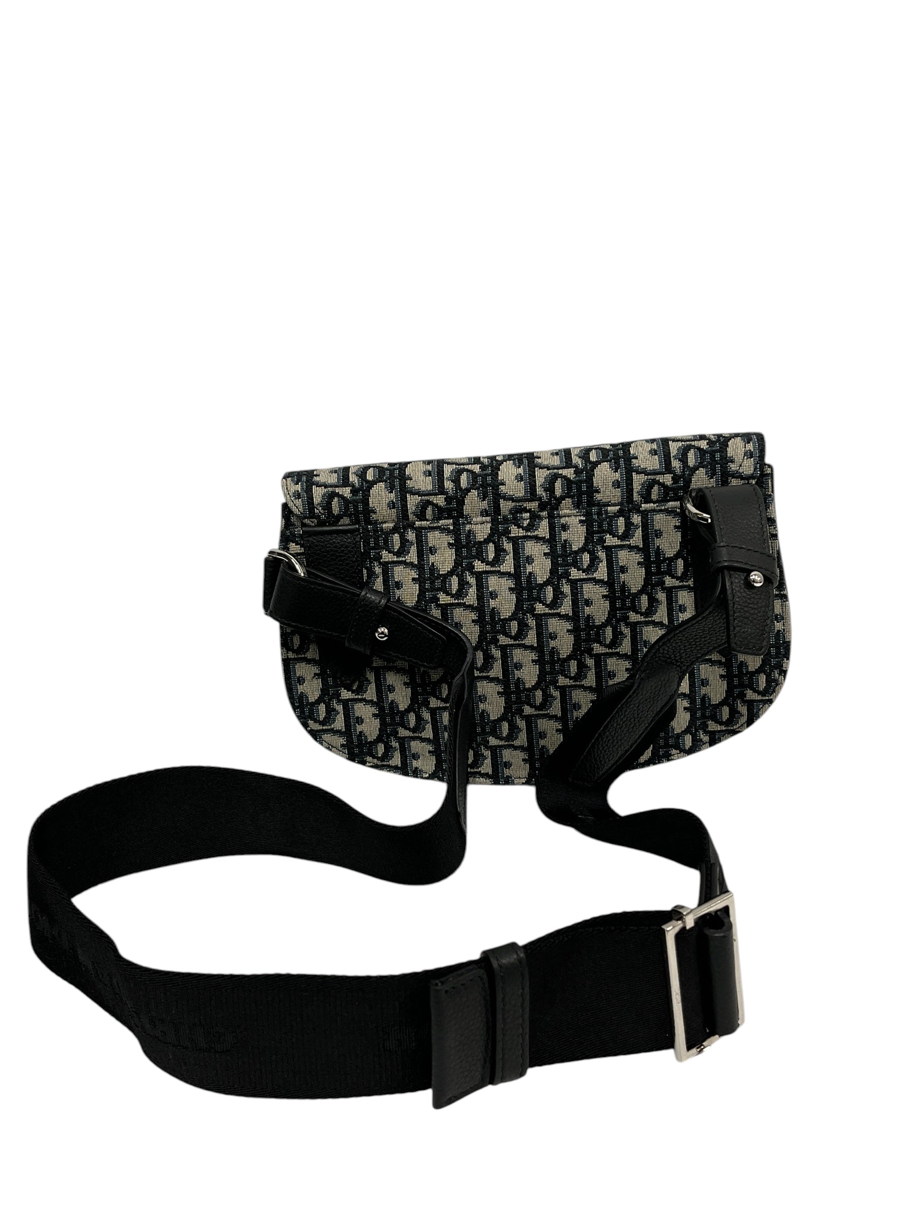 Christian Dior/Cross Body Bag/Monogram/Cotton/BLK/OBLIQUE JACQUARD SADDLE BAG view 2