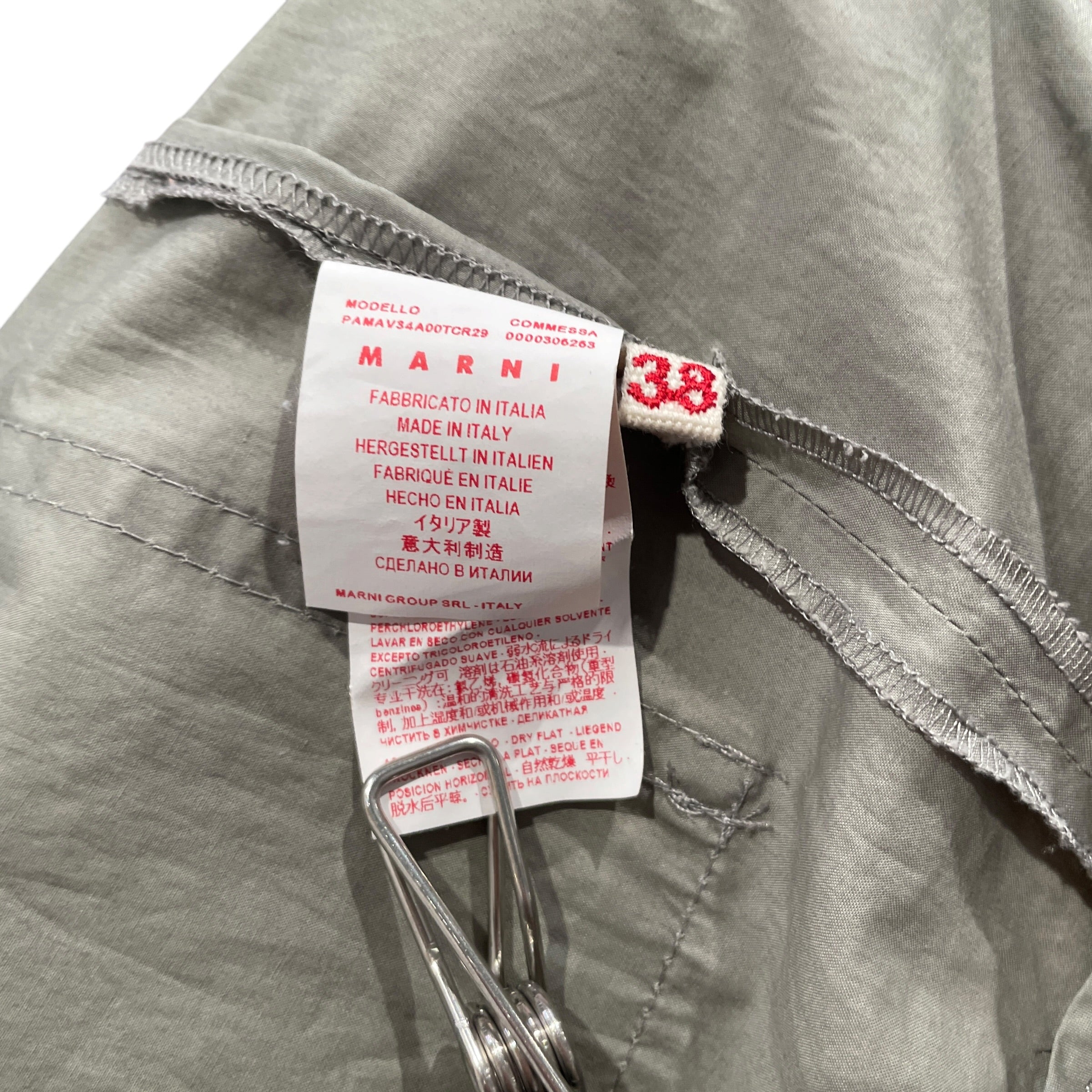 MARNI/Straight Pants/38/Cotton/GRY/BUTTON UP CARGO view 4