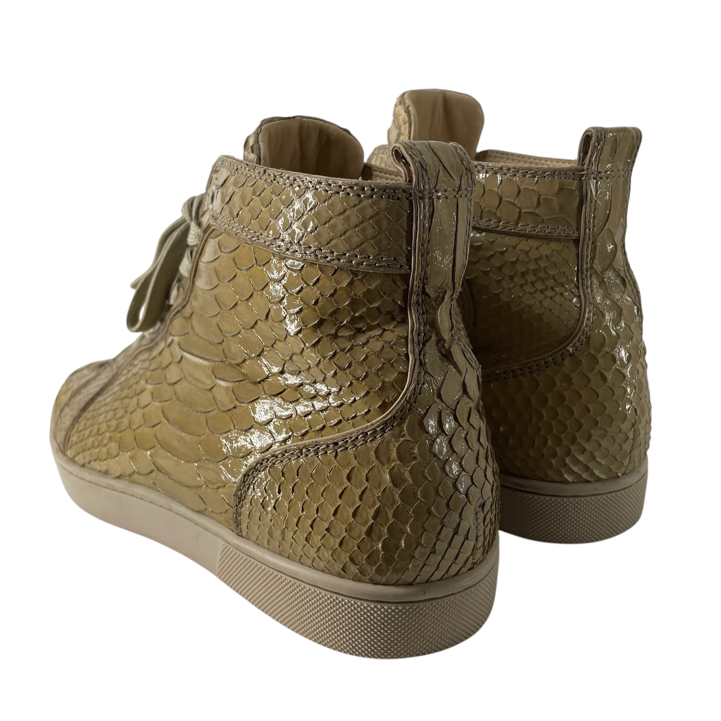 Christian Louboutin/Hi-Sneakers/EU 44/Animal Pattern/Leather/KHK/PYTHON RED BOTTOMS view 3