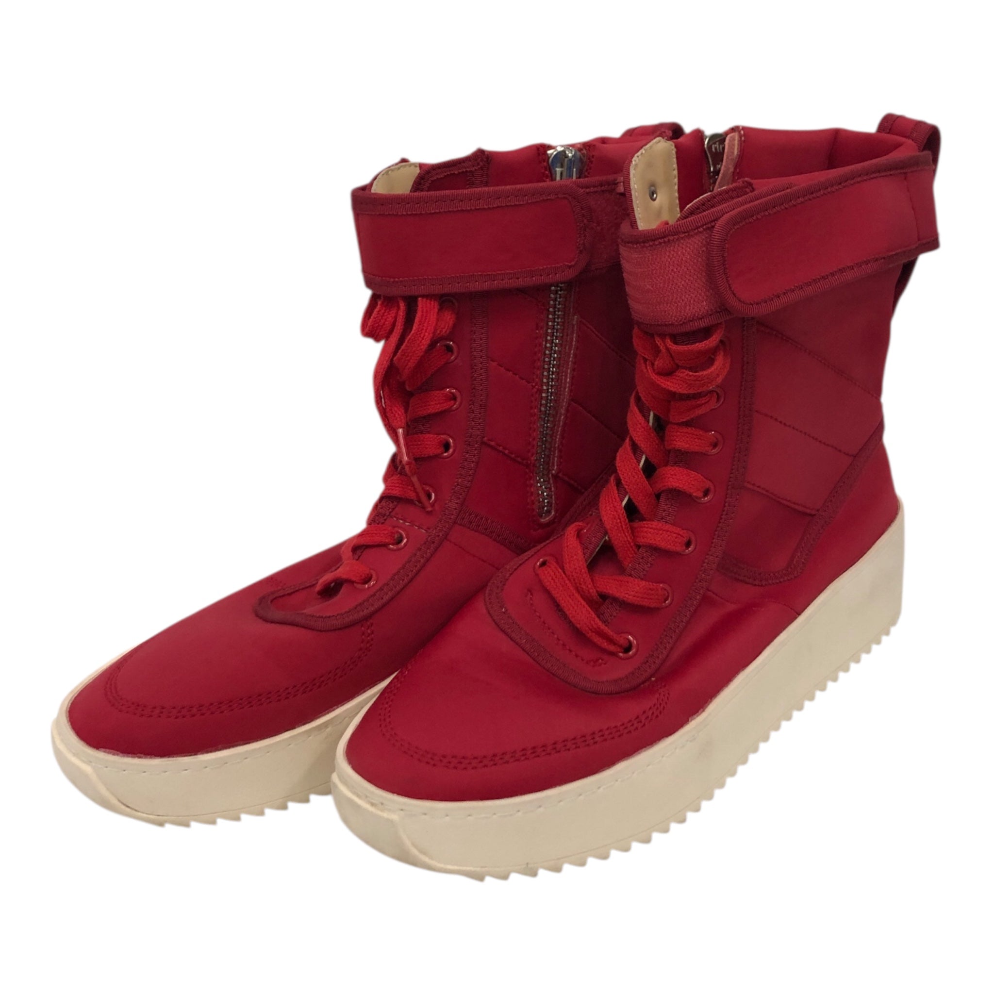 FEAR OF GOD/Hi-Sneakers/EU 44/Polyester/RED/U-Tip/FOG Military Sneaker view 2