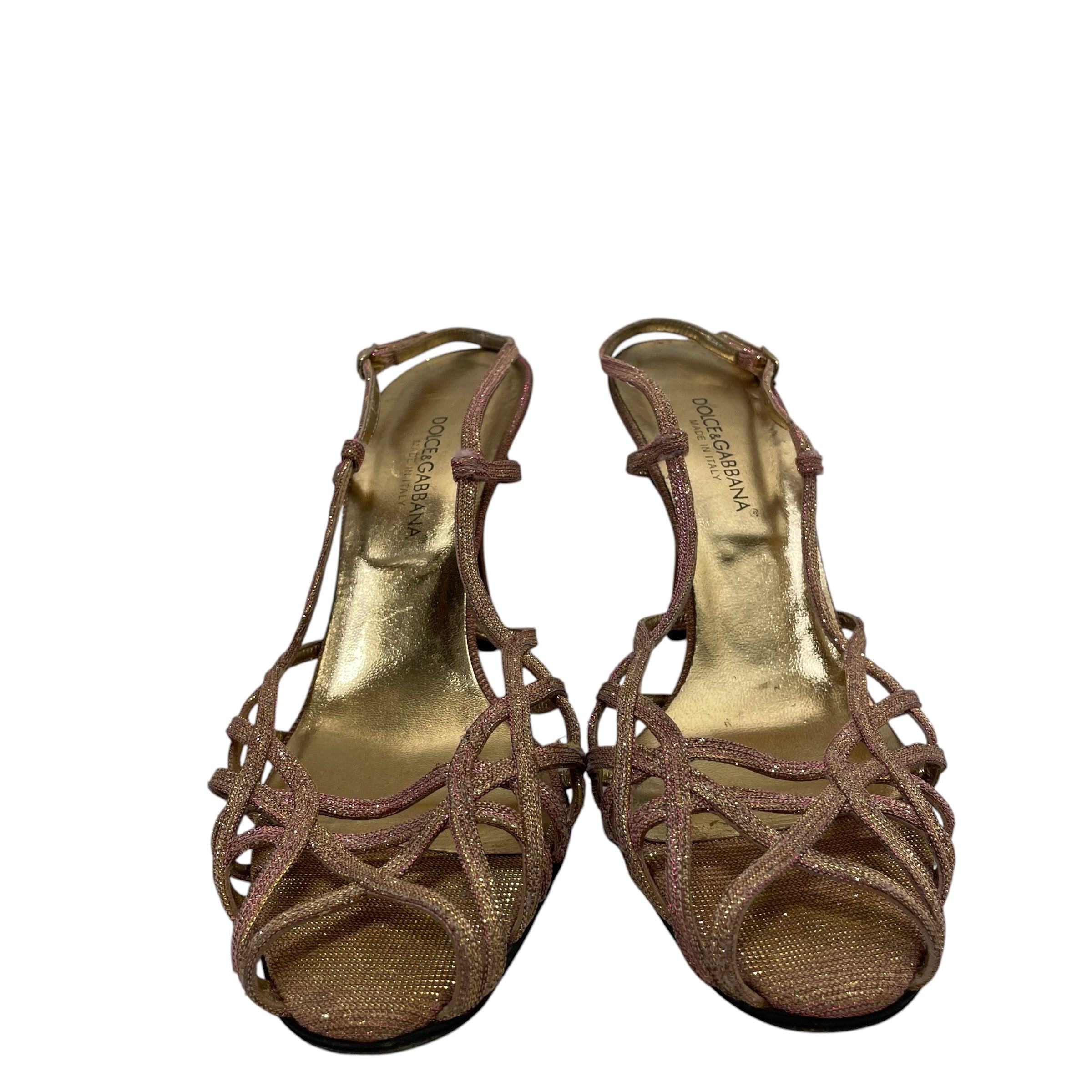 DOLCE&GABBANA/Heels/EU 38/Glitter/PNK/PINK AND GOLD GLITTER HEELS view 1