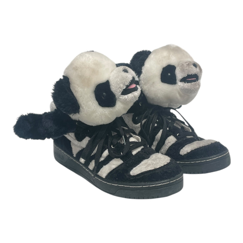 JEREMY SCOTT/adidas/Hi-Sneakers/US 10/Stripe/Cotton/BLK/PANDA BEAR