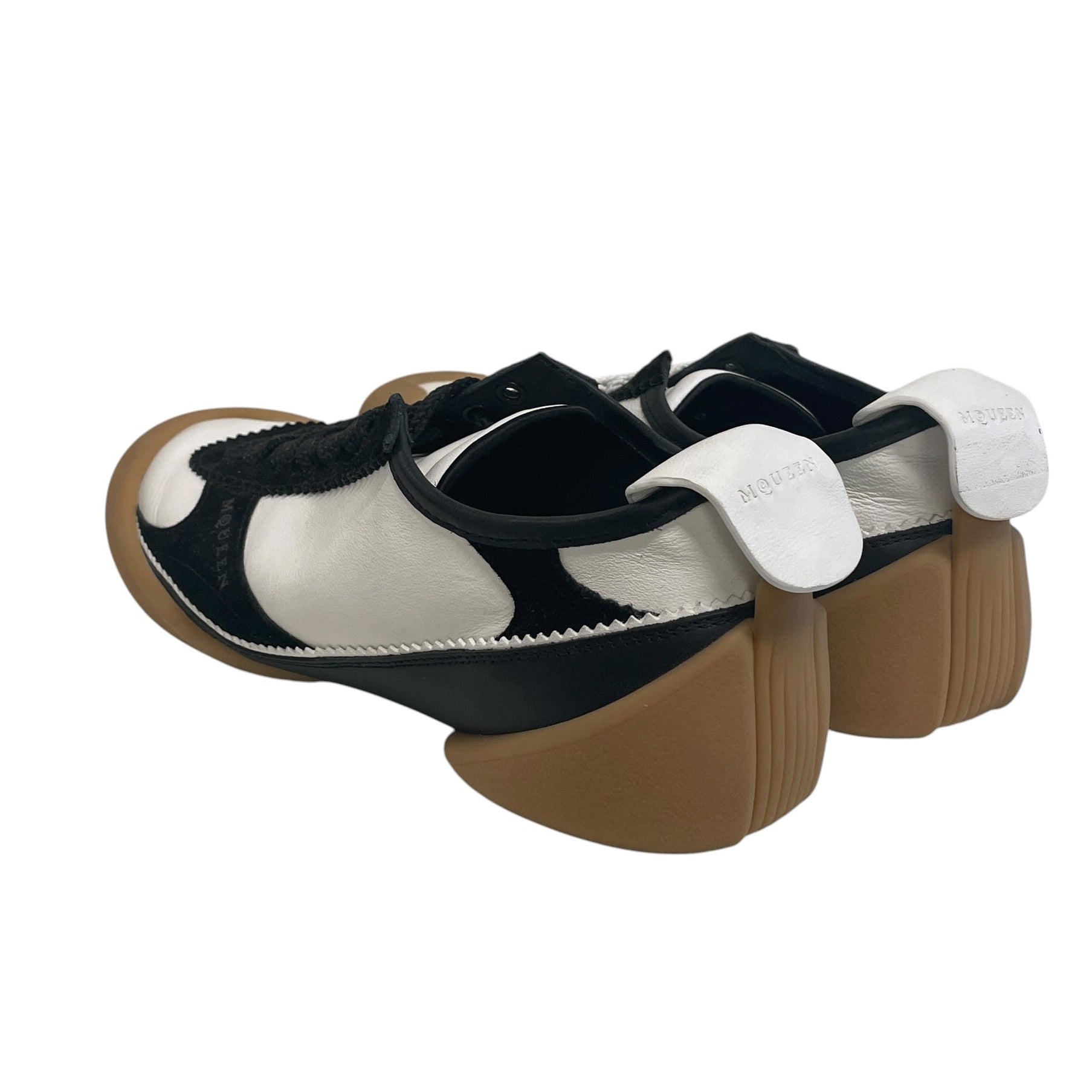 McQ Alexander McQueen/Low-Sneakers/US 10/Leather/WHT/WHT&BLK W BRWN BOTTOM view 2