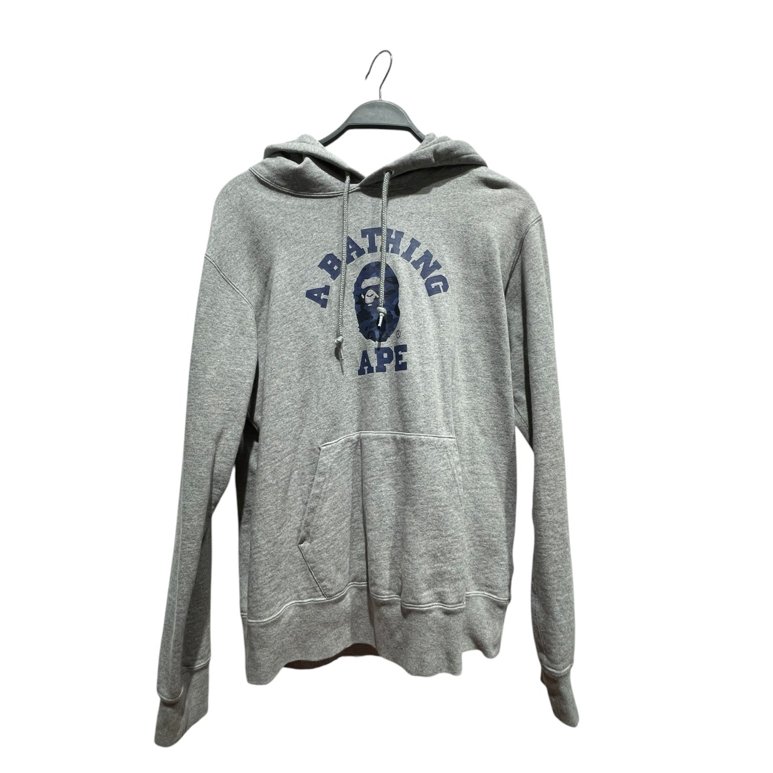 A BATHING APE/Hoodie/XL/Cotton/GRY/Grey College Hoodie Blue Logo view 1