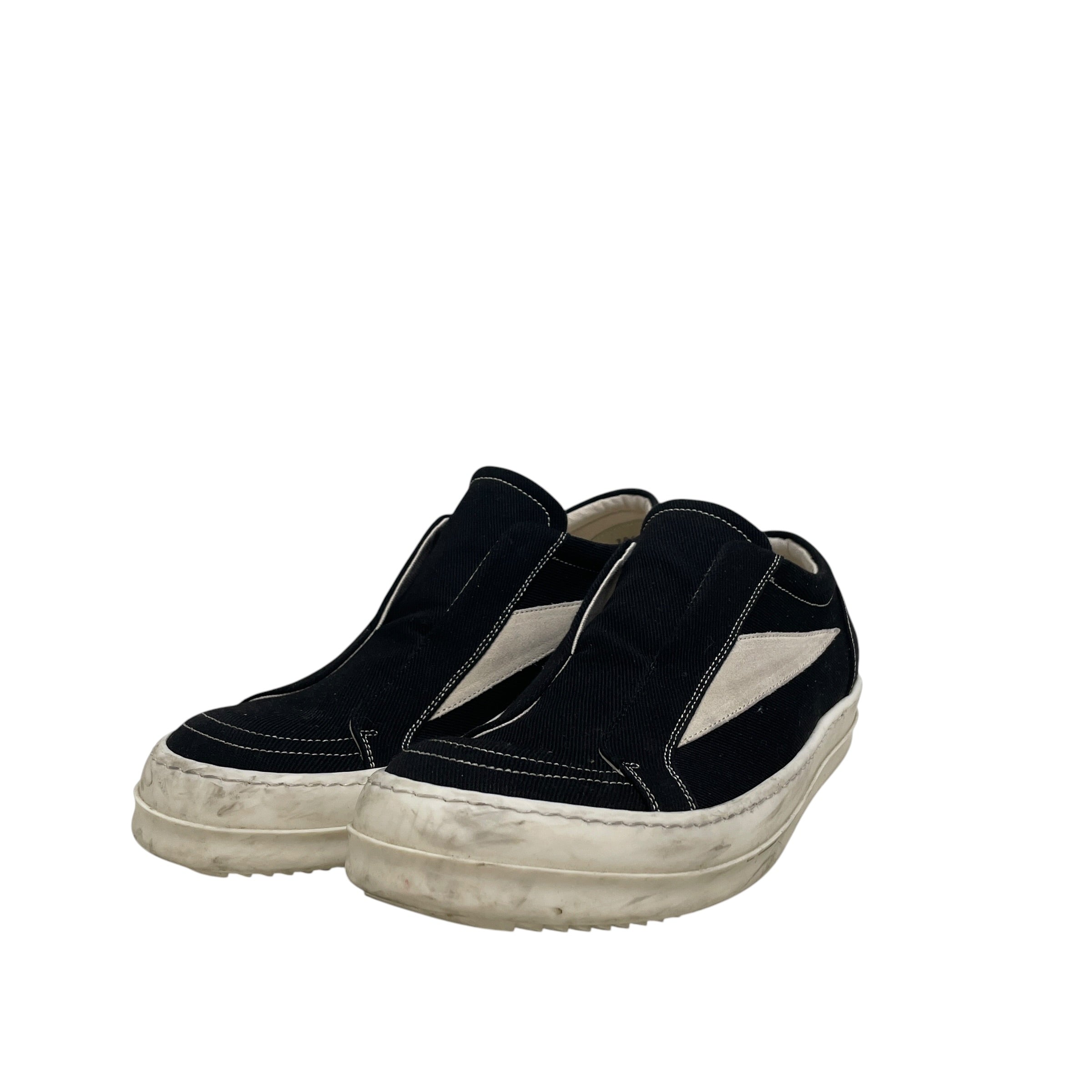 RICK OWENS DRKSHDW/Low-Sneakers/EU 41/BLK/LACELESS VINTAGE SNEAKS/CANVAS view 1
