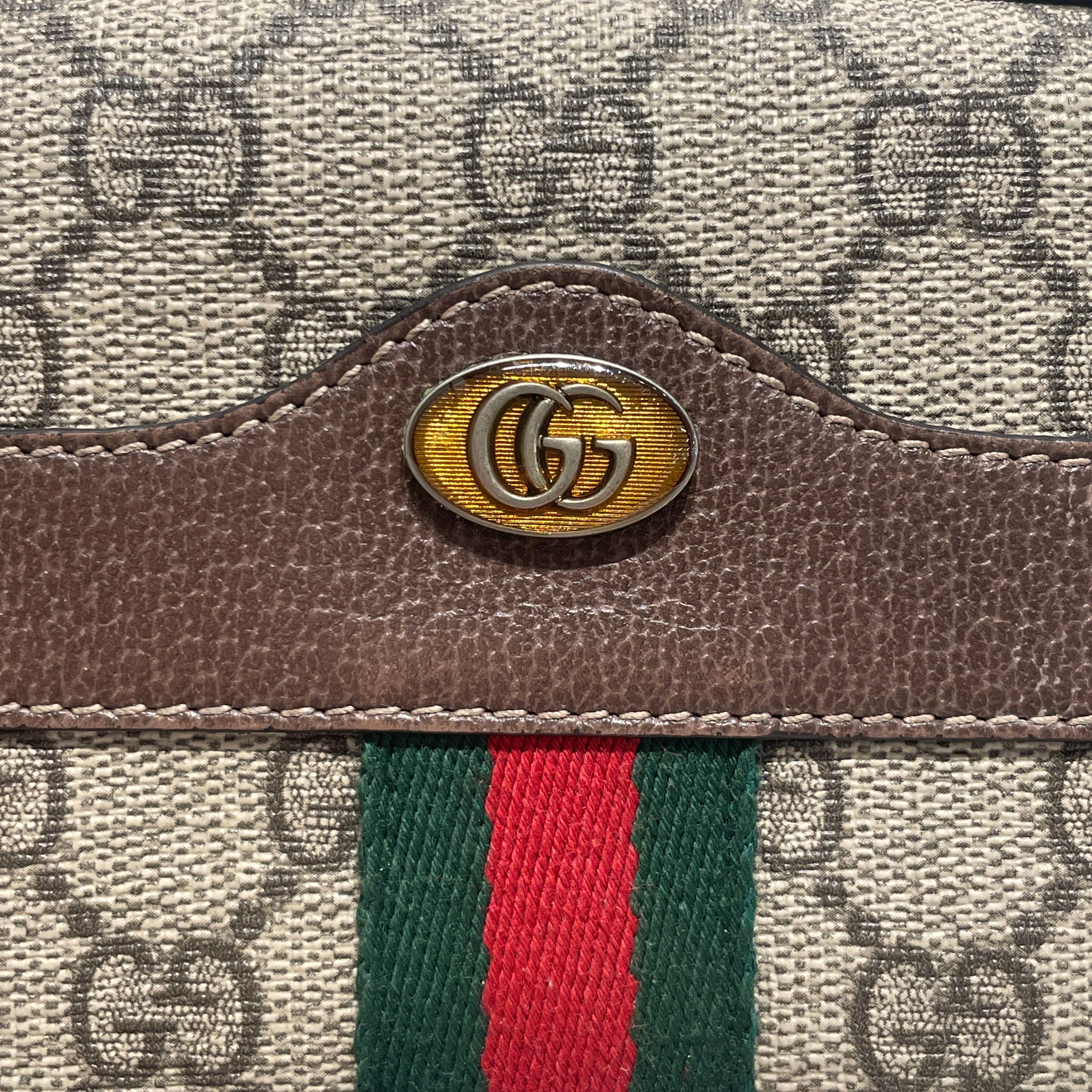 GUCCI/Wallet/Monogram/Cotton/BRW/L's/gg supreme wristlet view 3