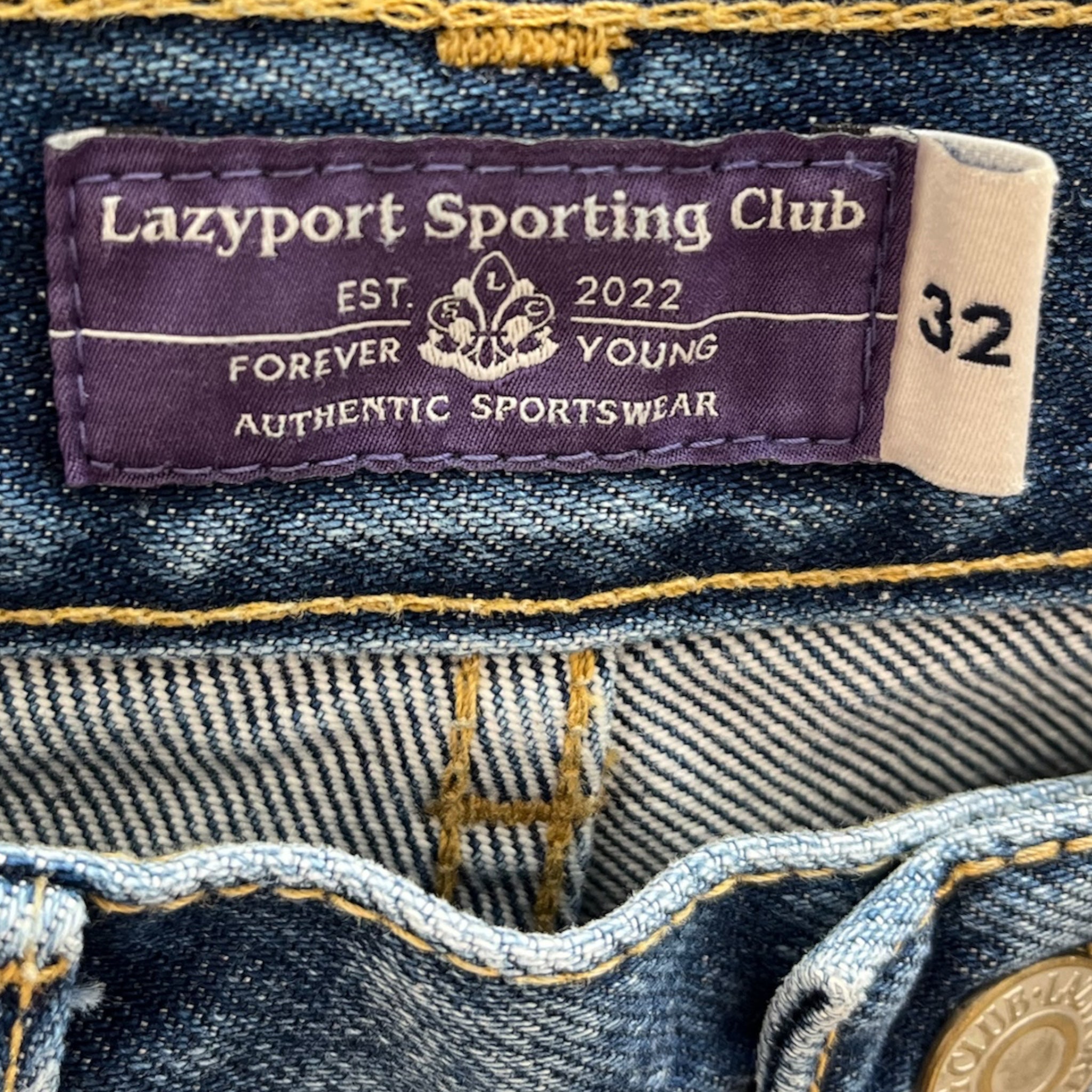 LAZYT SPORTING CLUB/Pants/32/Cotton/BLU/WHITE BACK TAG view 3